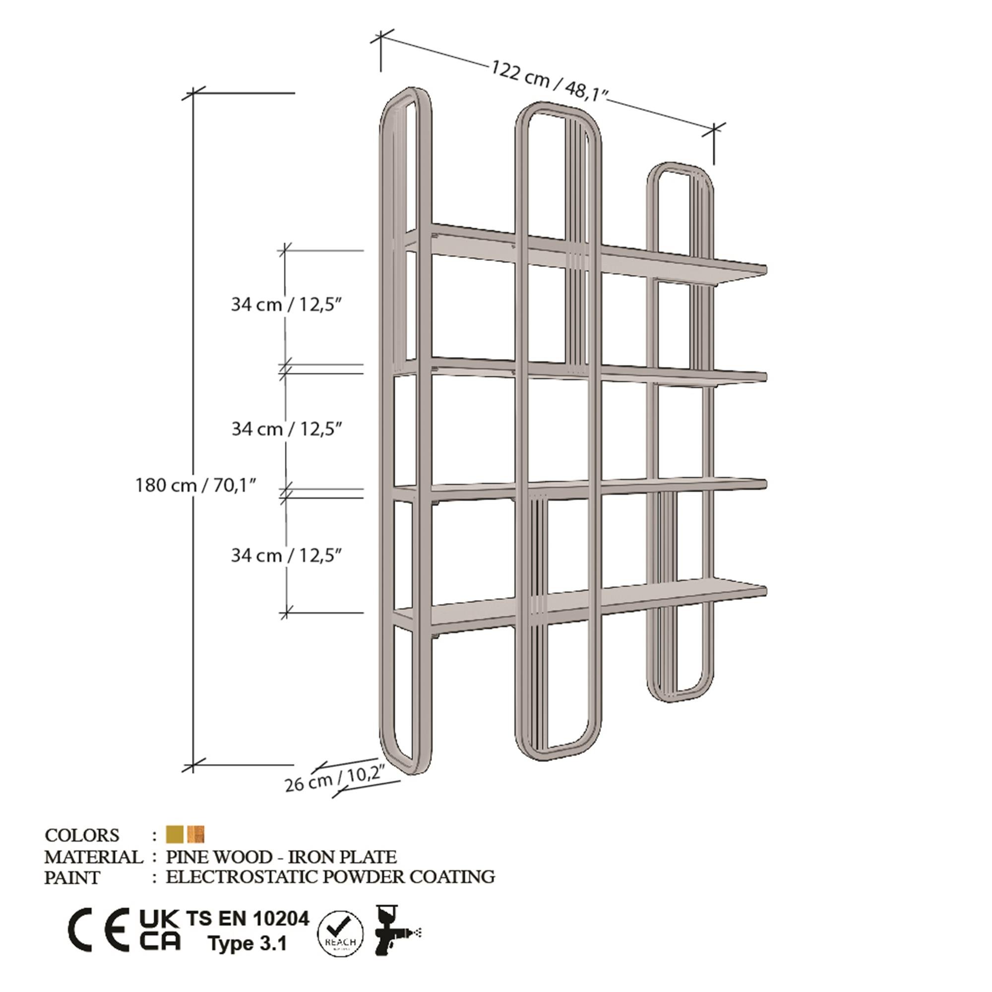 GED-031 METAL AHŞAP DEKORATİF RAF ÜNİTESİ