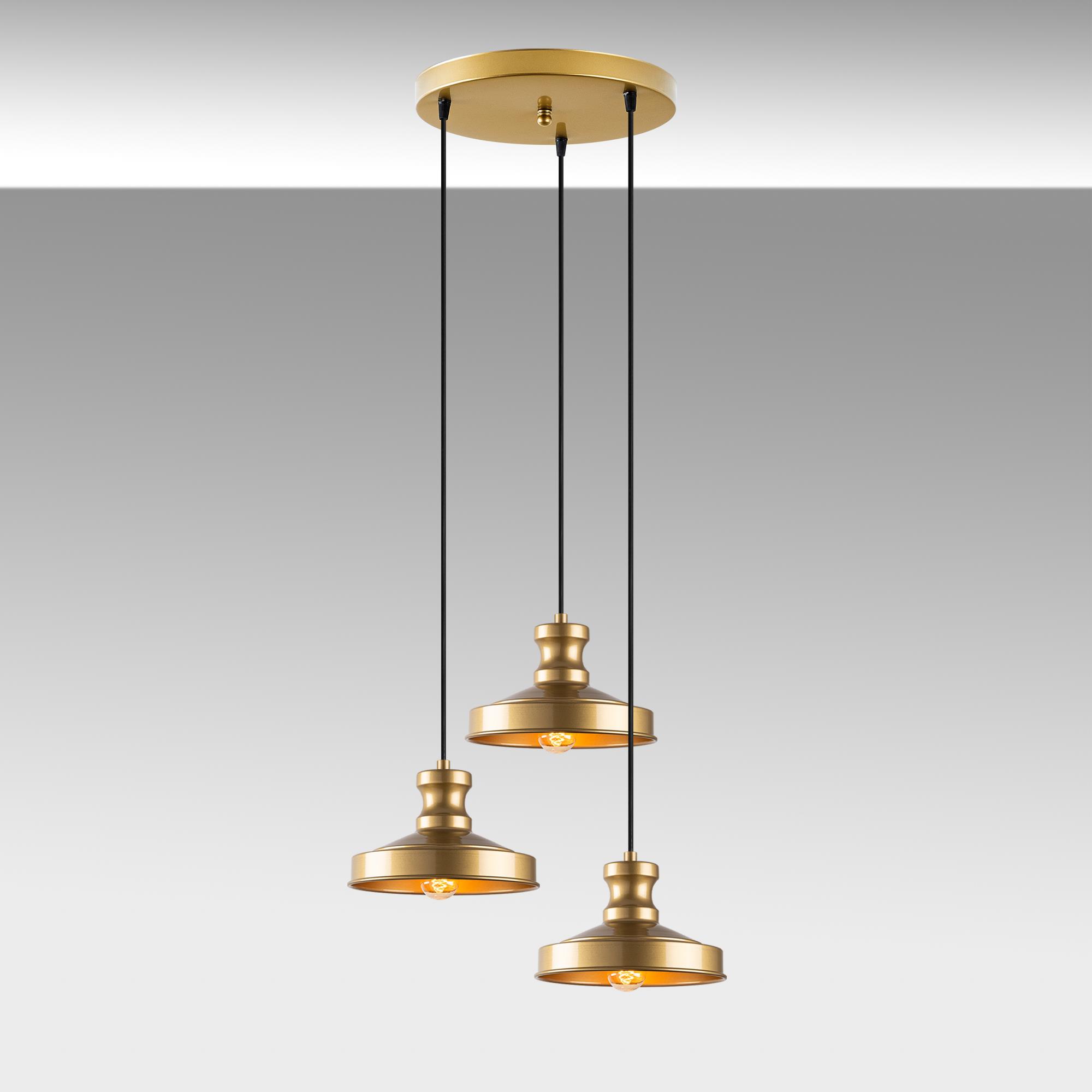 GULLU-182GOLD-3, METAL SIVAMA 3'LÜ TEPSİ SARKIT