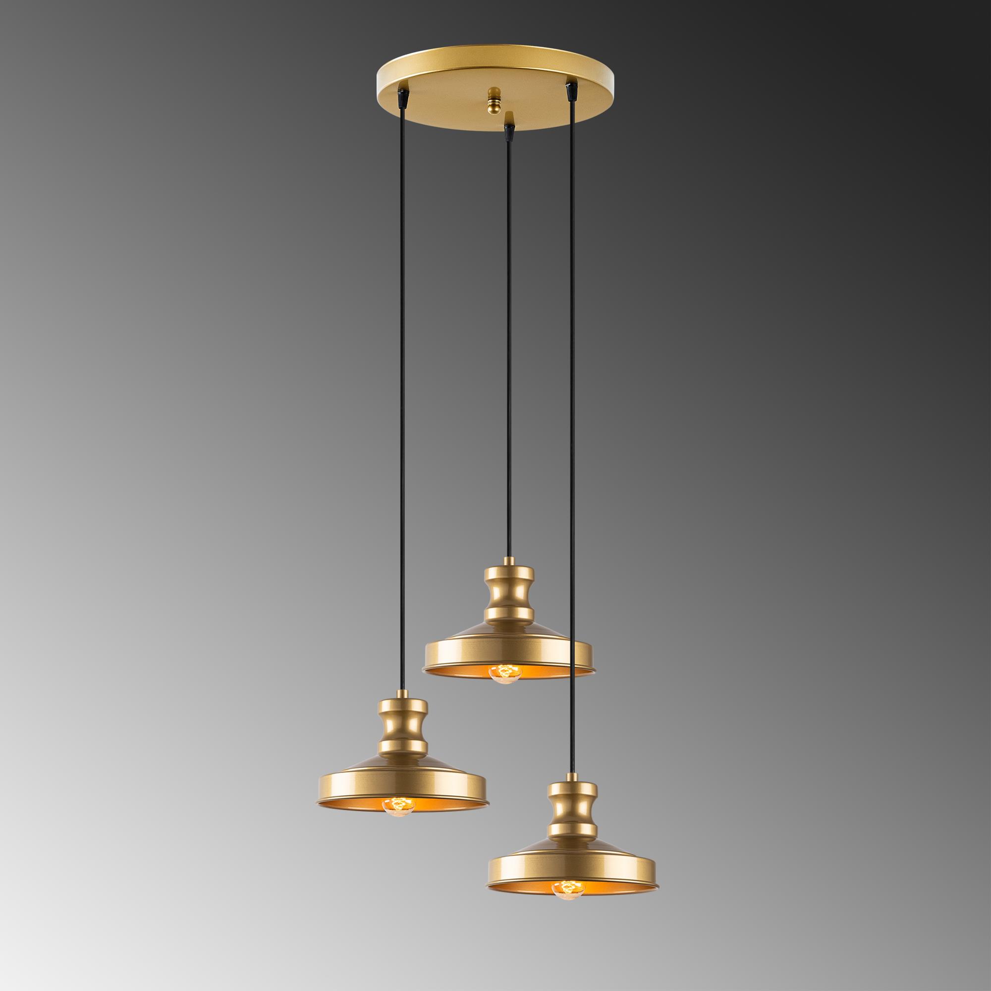 GULLU-182GOLD-3, METAL SIVAMA 3'LÜ TEPSİ SARKIT