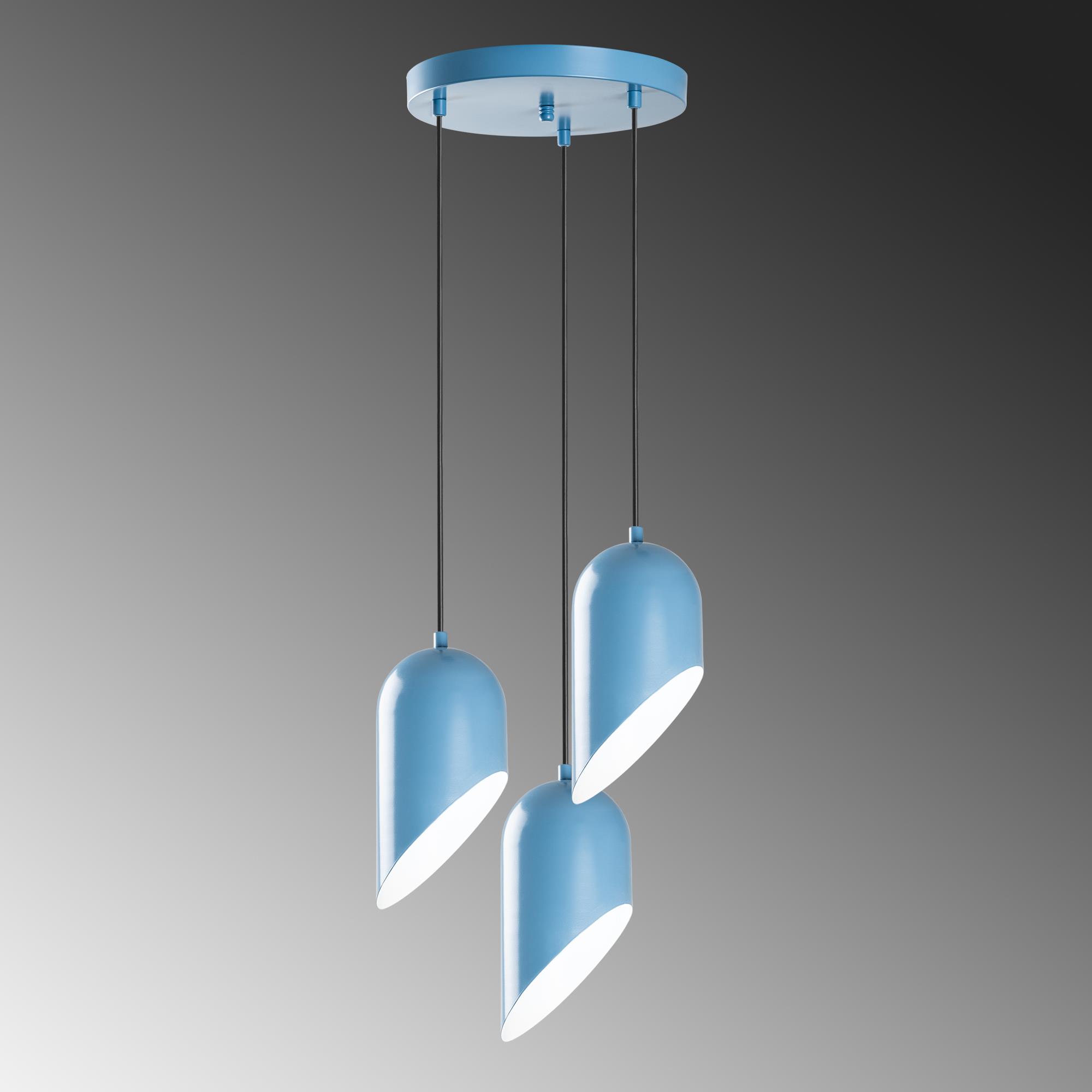 KESIK-6176-3-LIGHTBLUE, METAL SIVAMA 3'LÜ TEPSİ SARKIT