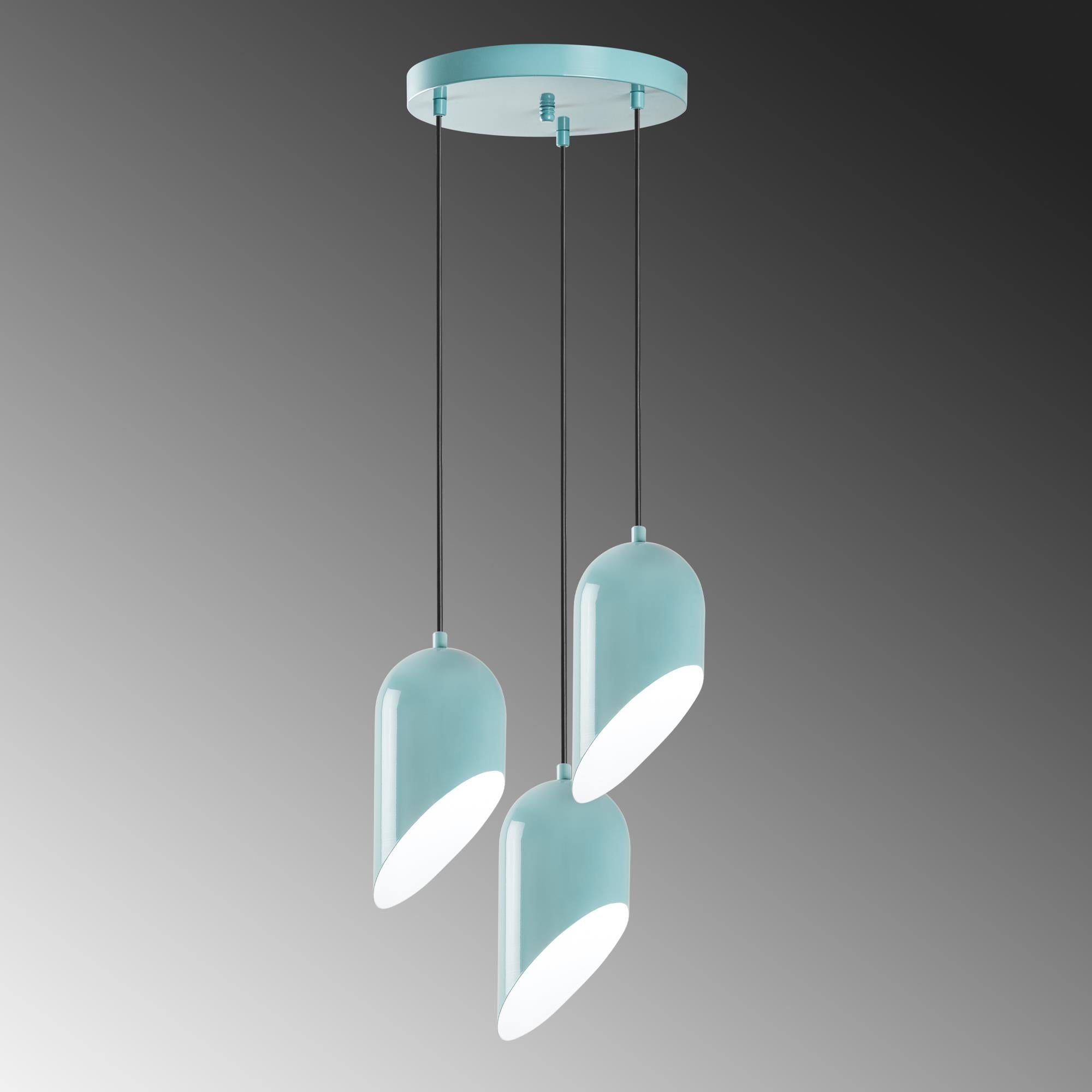 KESIK-6176-3-TURQUOISE, METAL SIVAMA 3'LÜ TEPSİ SARKIT
