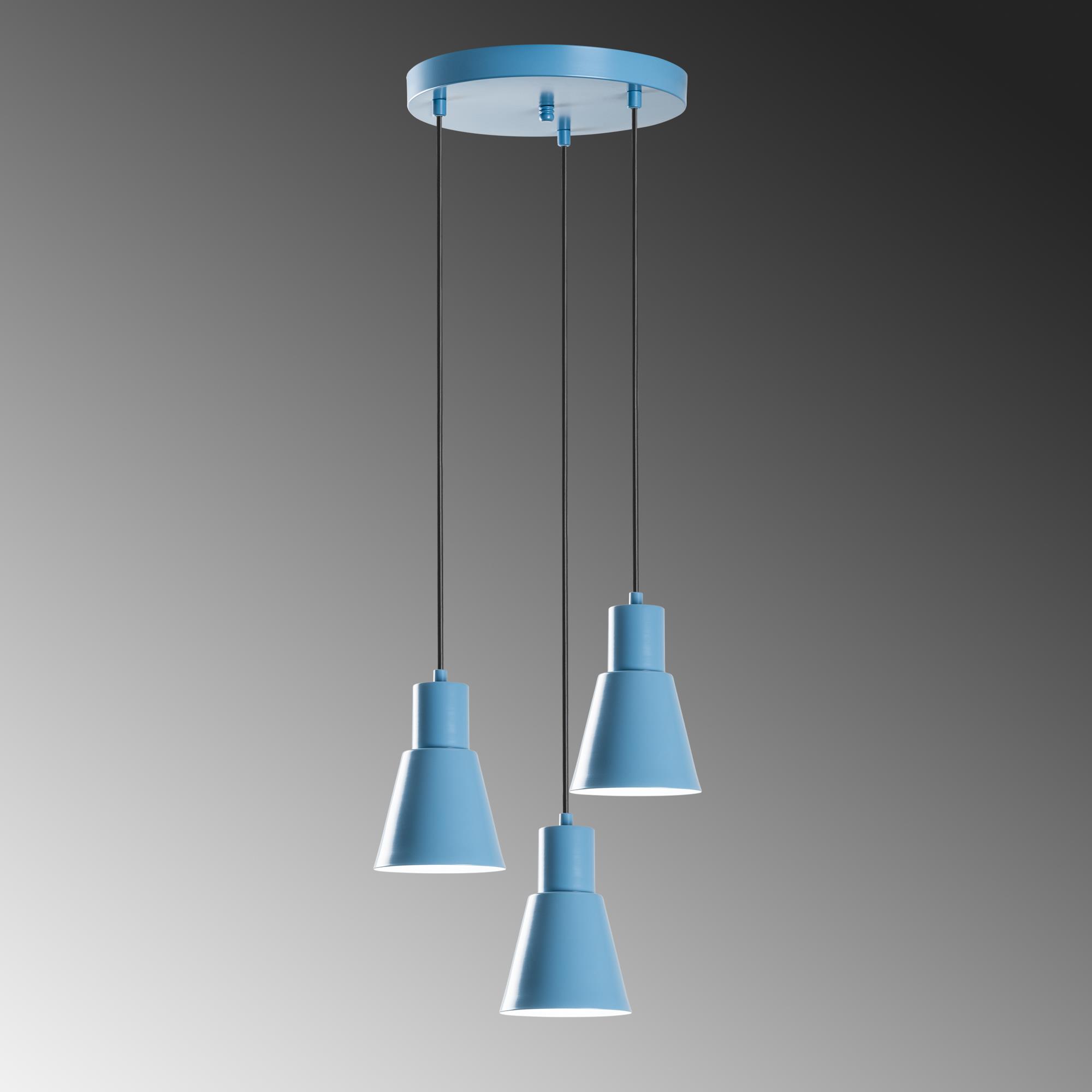 KONIKKEM-6357-3-LIGHTBLUE, METAL SIVAMA 3'LÜ TEPSİ SARKIT