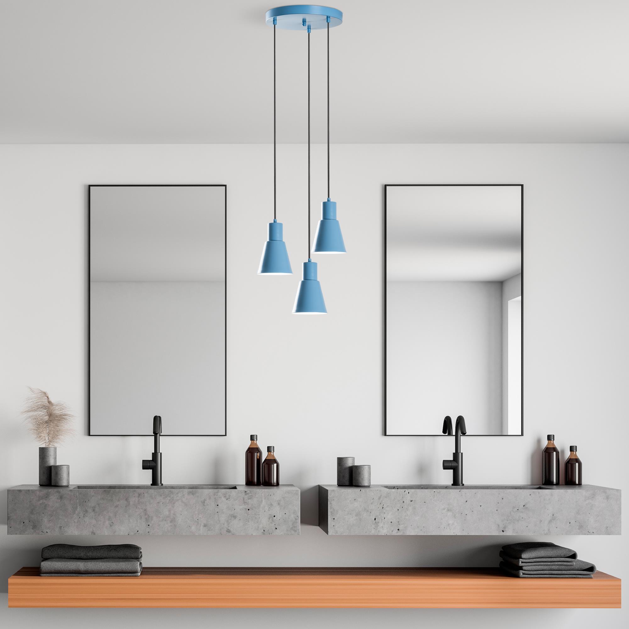 KONIKKEM-6357-3-LIGHTBLUE, METAL SIVAMA 3'LÜ TEPSİ SARKIT