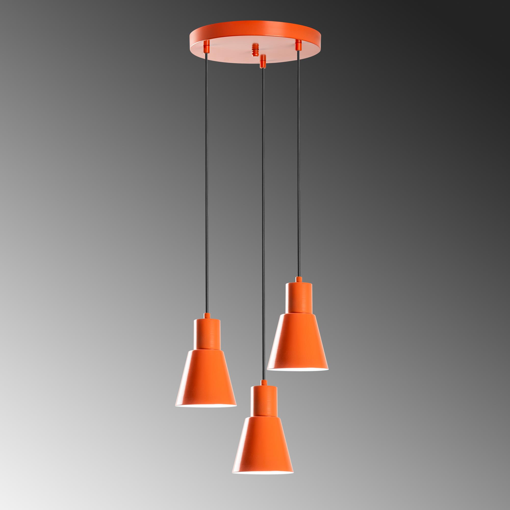 KONIKKEM-6357-3-ORANGE, METAL SIVAMA 3'LÜ TEPSİ SARKIT