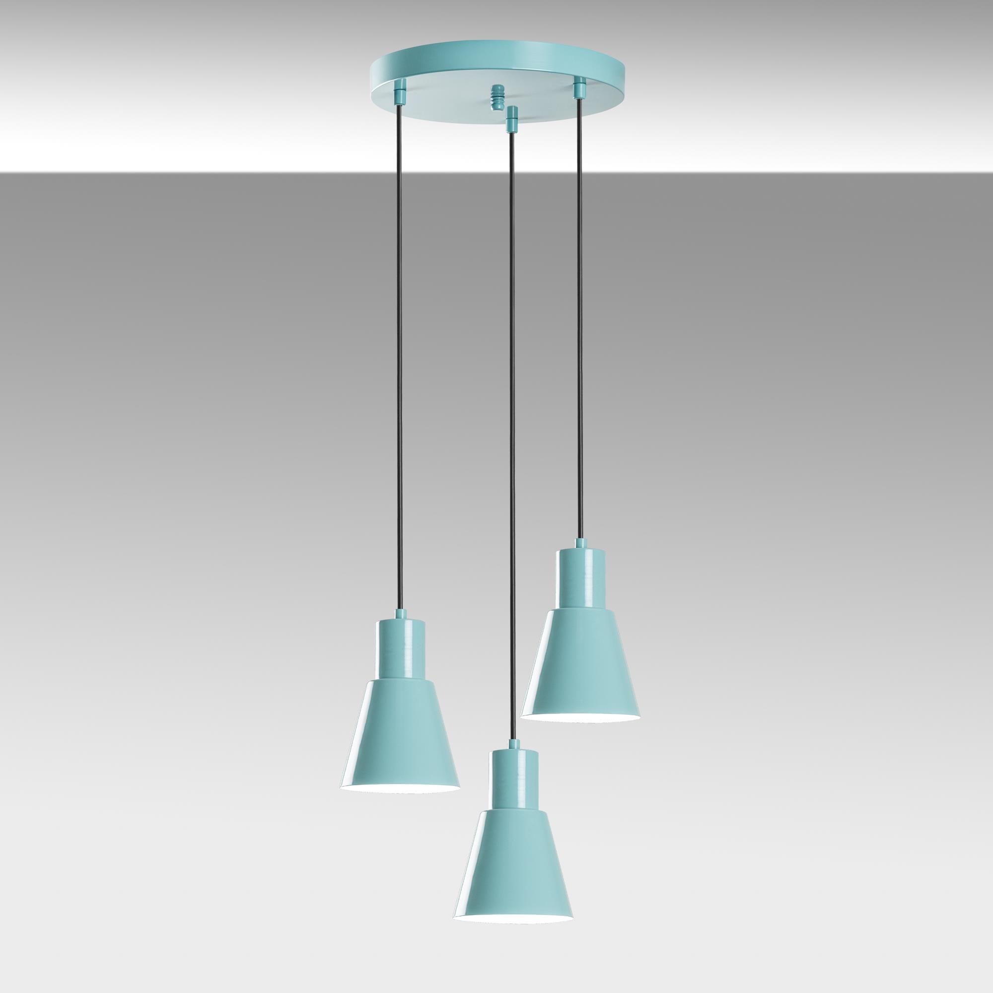 KONIKKEM-6357-3-TURQUOISE, METAL SIVAMA 3'LÜ TEPSİ SARKIT