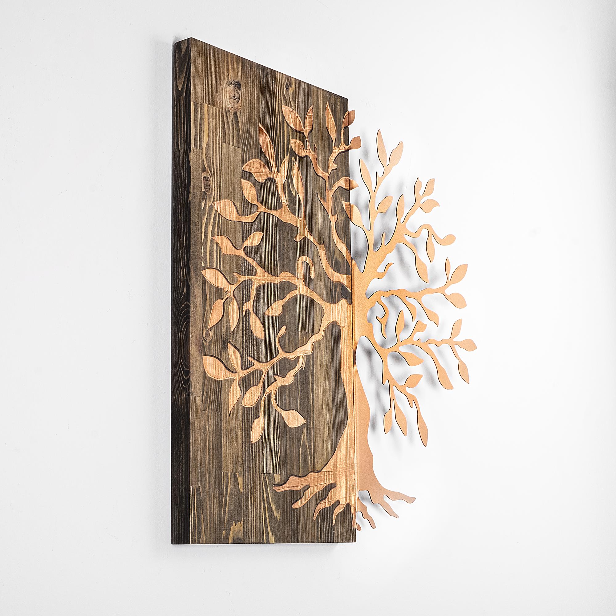 MA-124-COPPER METAL AHŞAP DUVAR PANOLARI