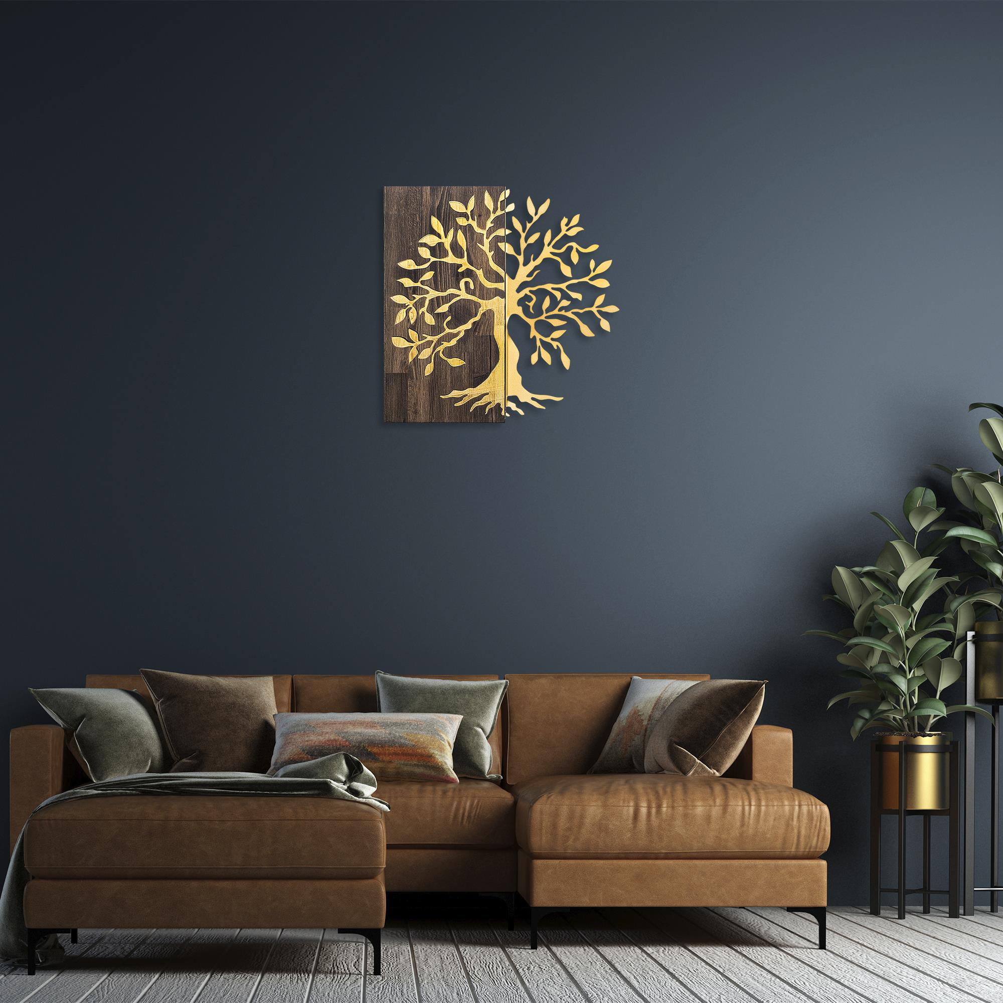 MA-124-GOLD METAL AHŞAP DUVAR PANOLARI