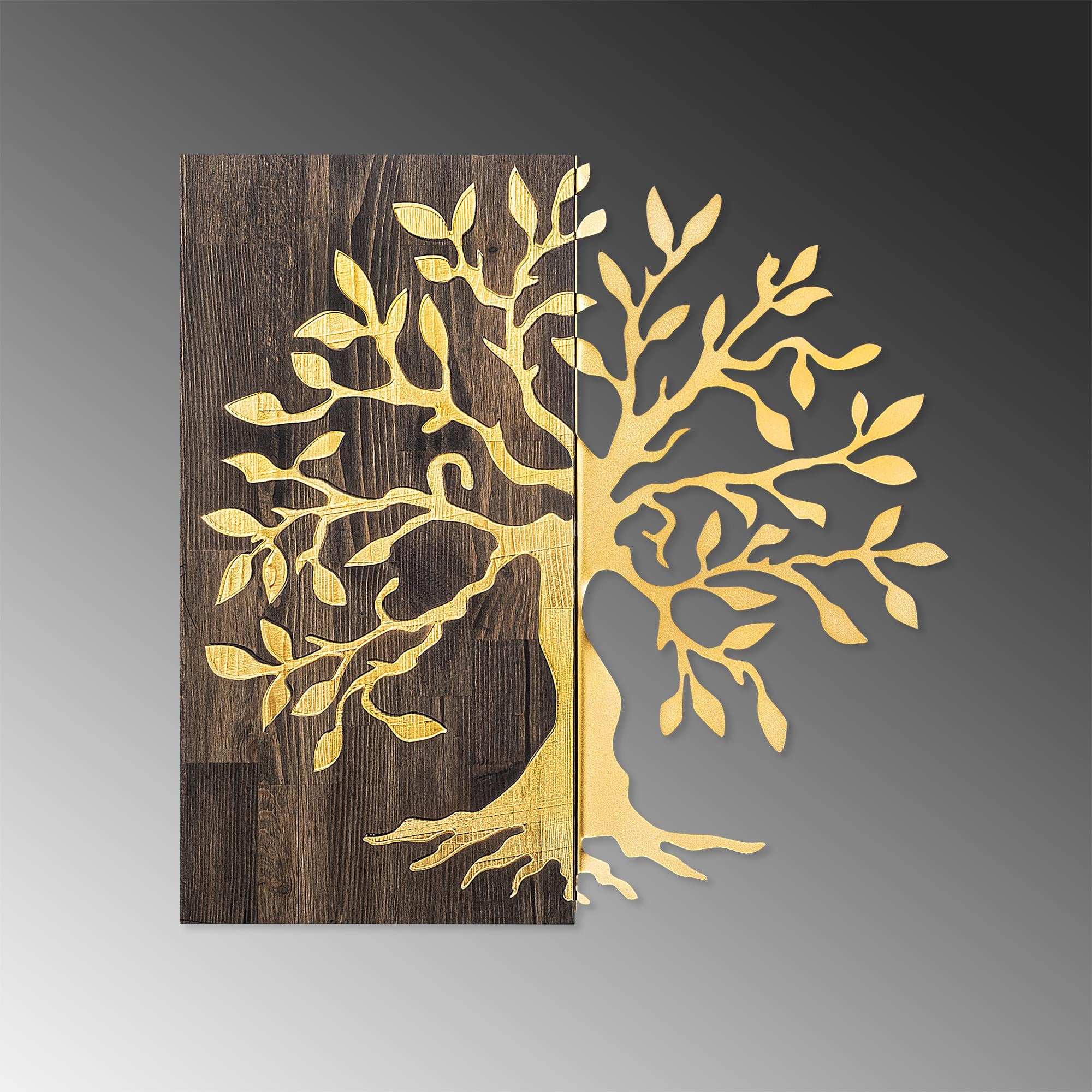 MA-124-GOLD METAL AHŞAP DUVAR PANOLARI