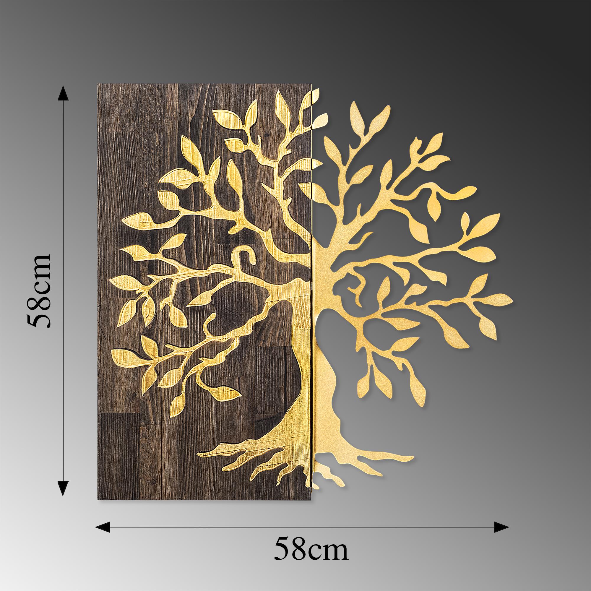 MA-124-GOLD METAL AHŞAP DUVAR PANOLARI