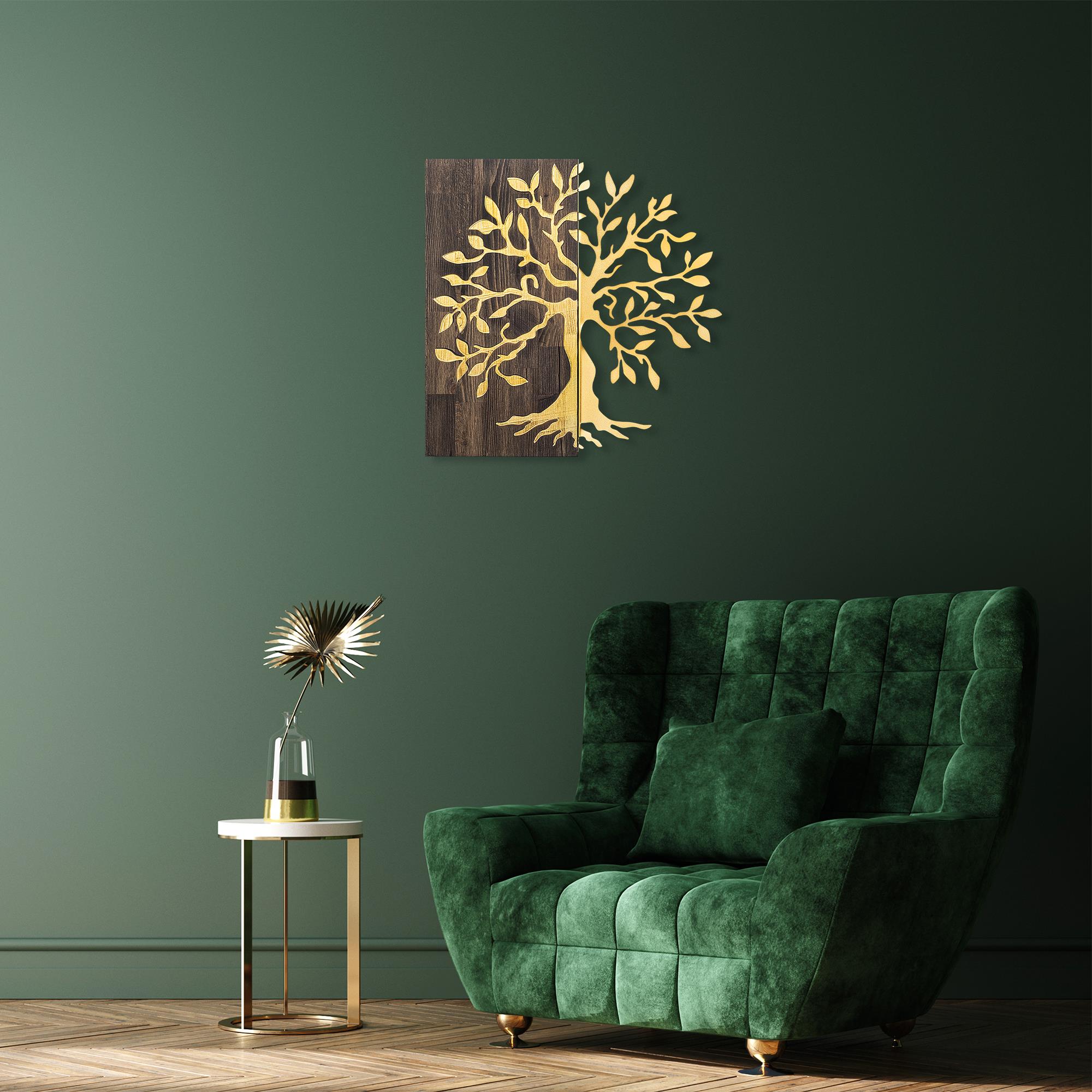 MA-124-GOLD METAL AHŞAP DUVAR PANOLARI