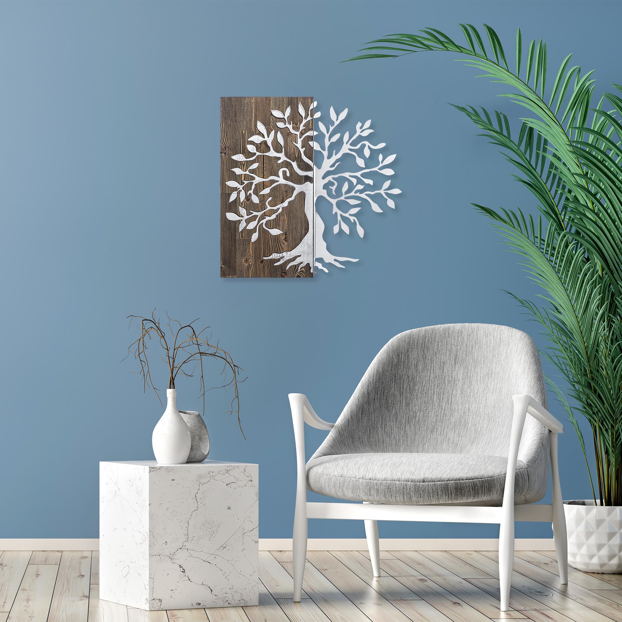 MA-124-SILVER METAL AHŞAP DUVAR PANOLARI