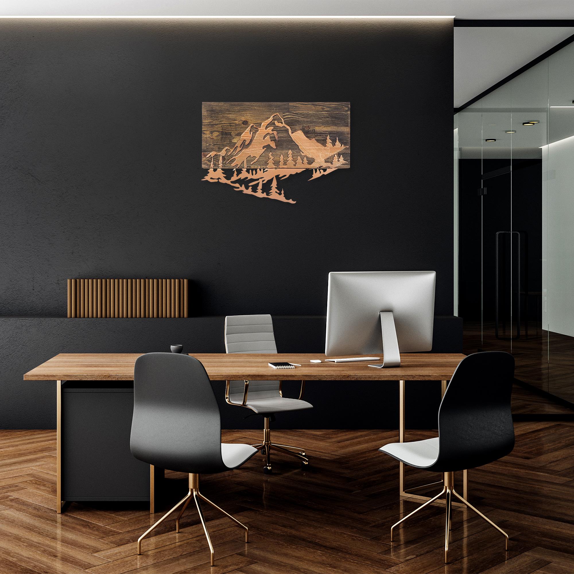 MA-128-COPPER METAL AHŞAP DUVAR PANOLARI