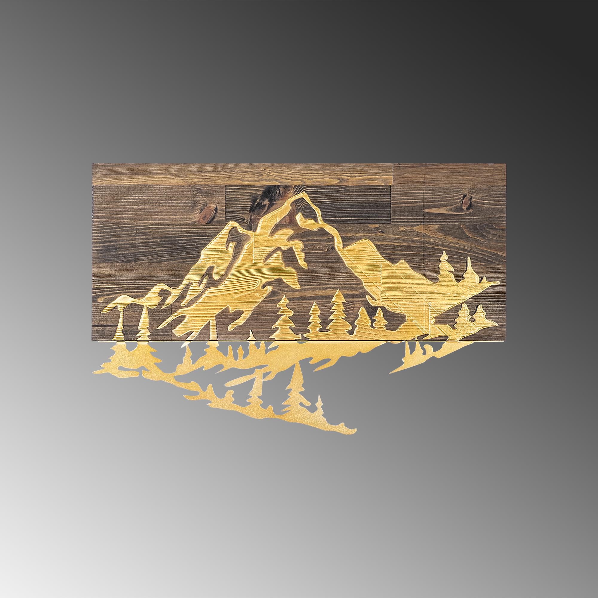 MA-128-GOLD METAL AHŞAP DUVAR PANOLARI