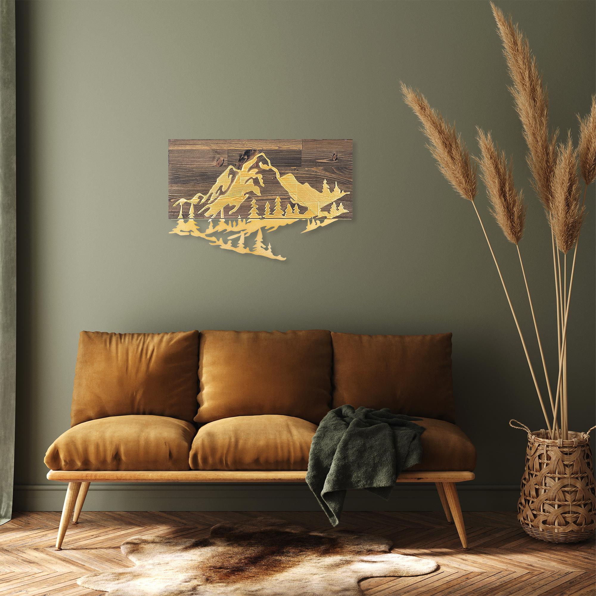 MA-128-GOLD METAL AHŞAP DUVAR PANOLARI