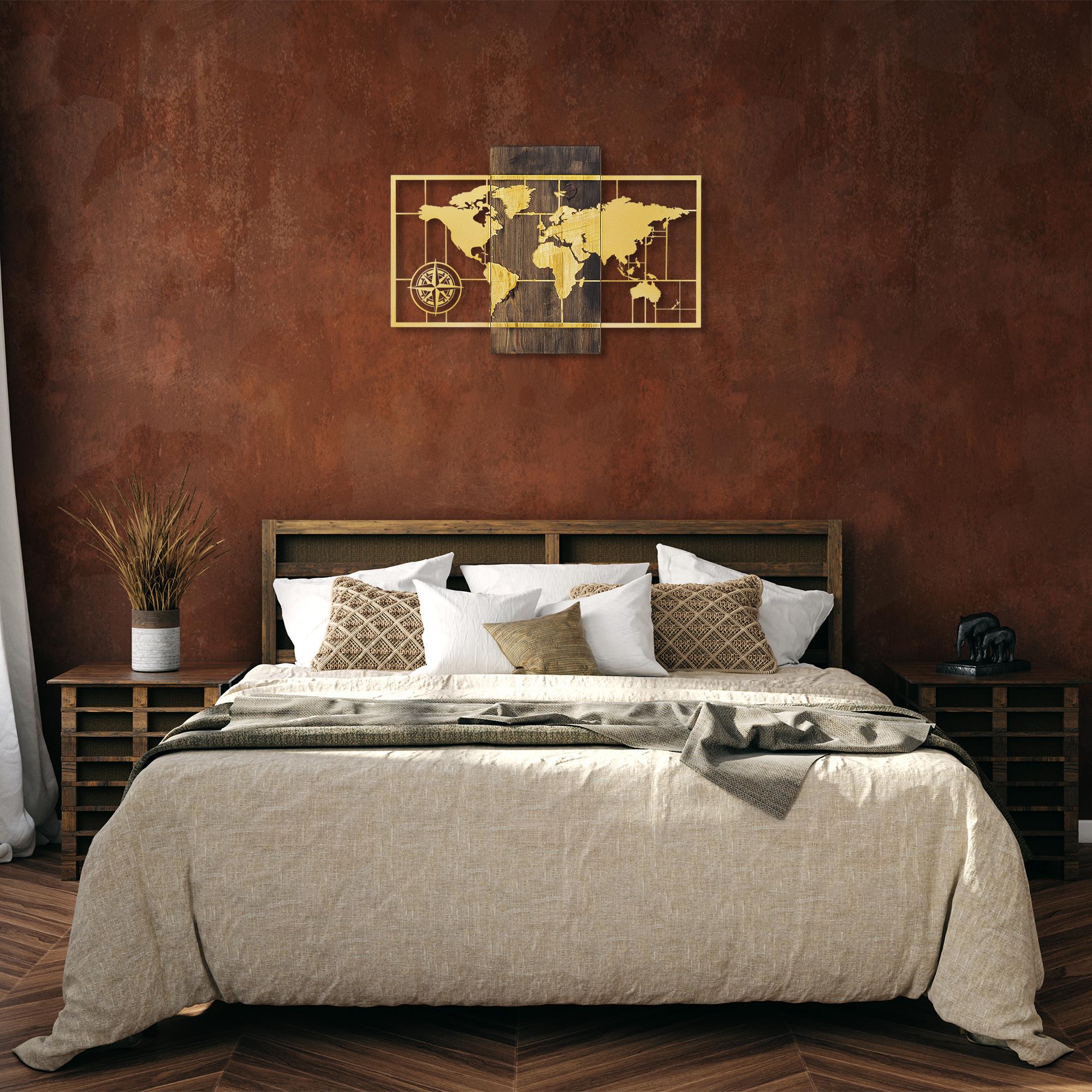 MA-146-GOLD METAL AHŞAP DUVAR PANOLARI