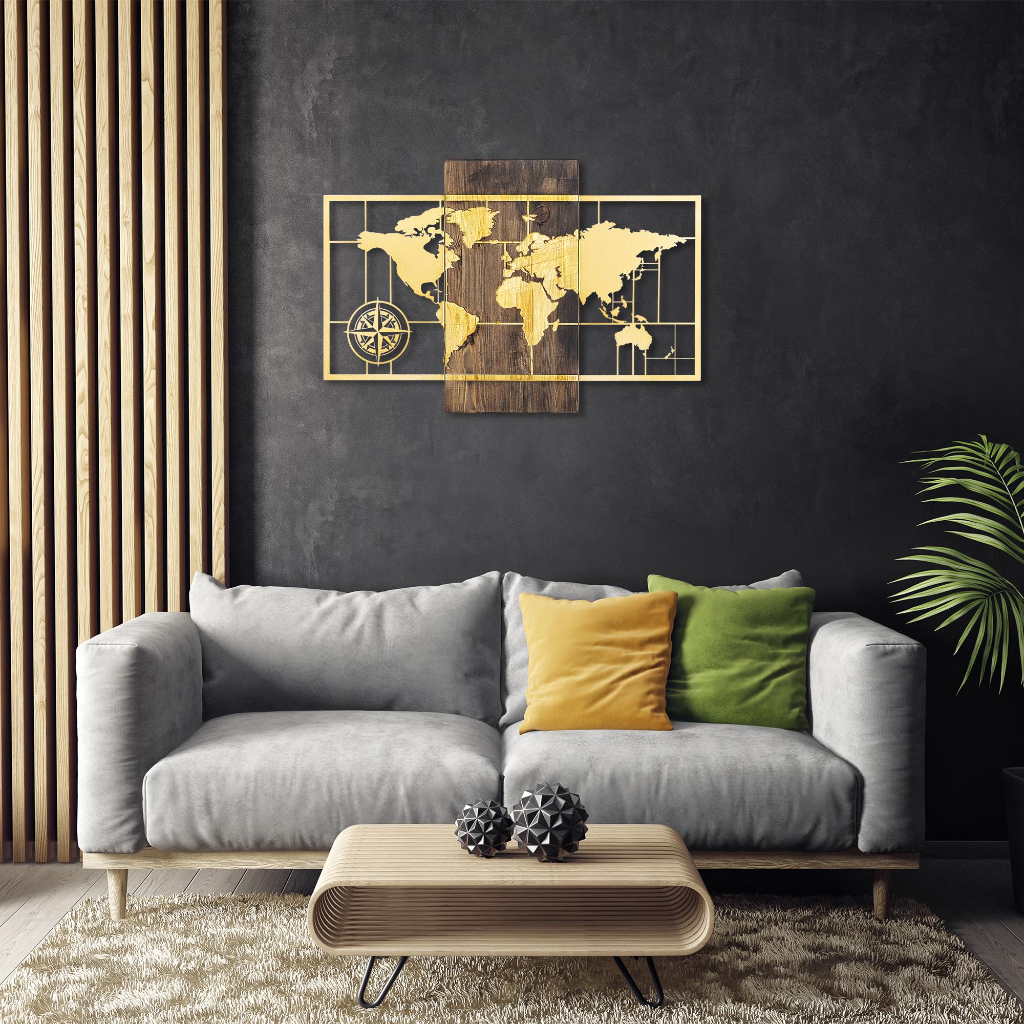MA-146-GOLD METAL AHŞAP DUVAR PANOLARI