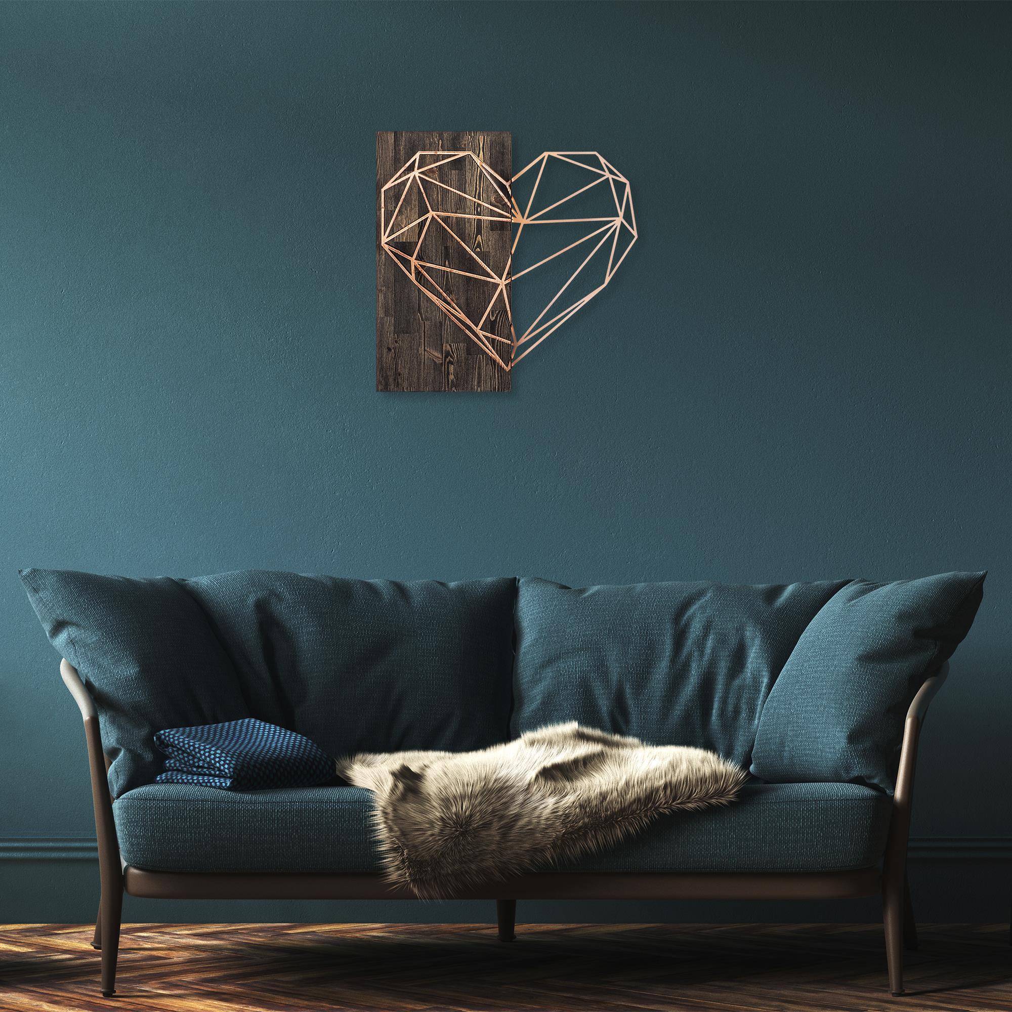 MA-154-COPPER METAL AHŞAP DUVAR PANOLARI