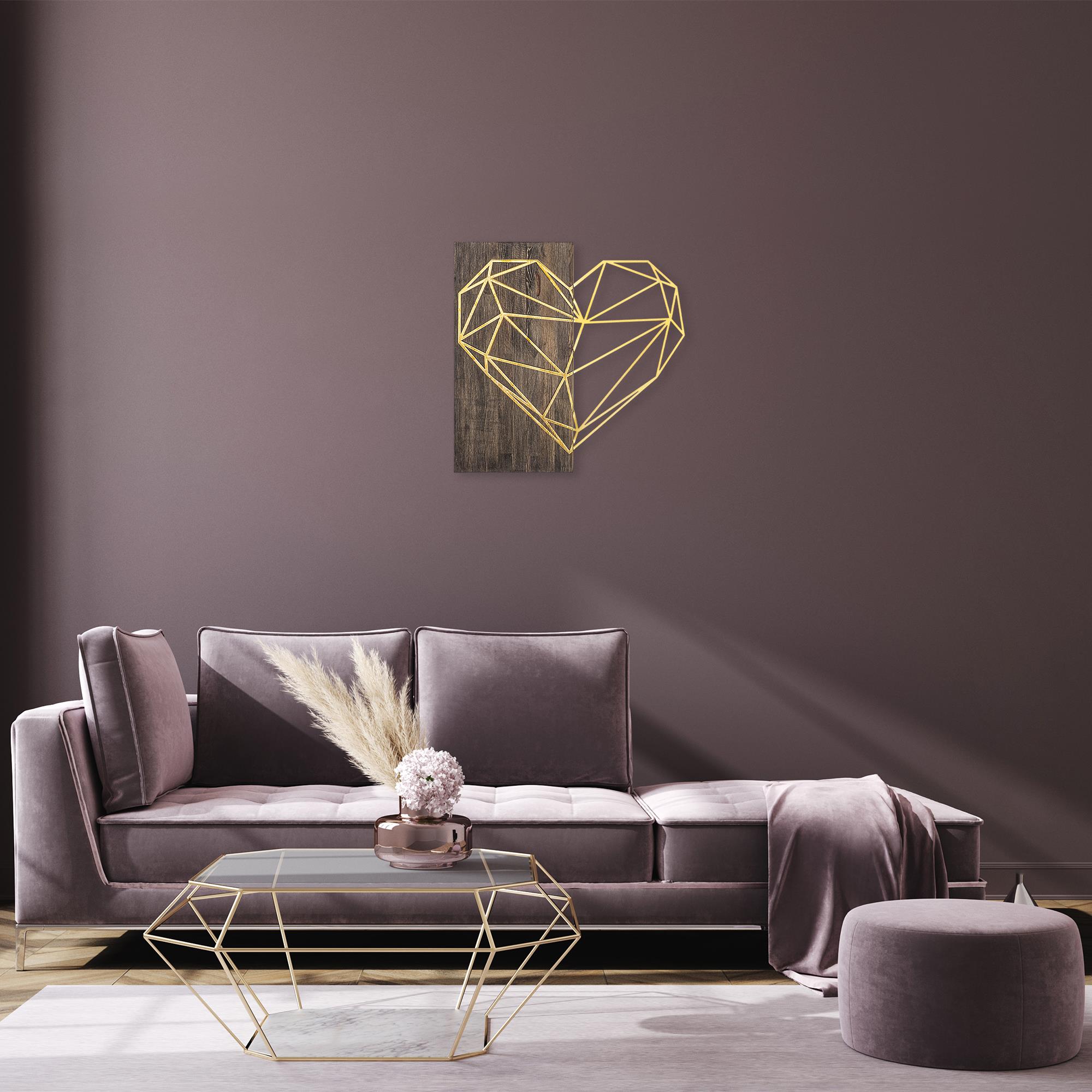 MA-154-GOLD METAL AHŞAP DUVAR PANOLARI
