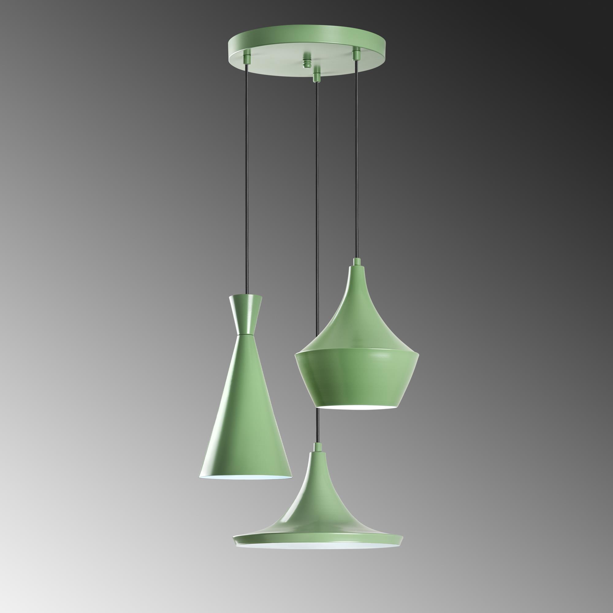 TOM-3556-MINTGREEN, METAL SIVAMA 3'LÜ TEPSİ SARKIT