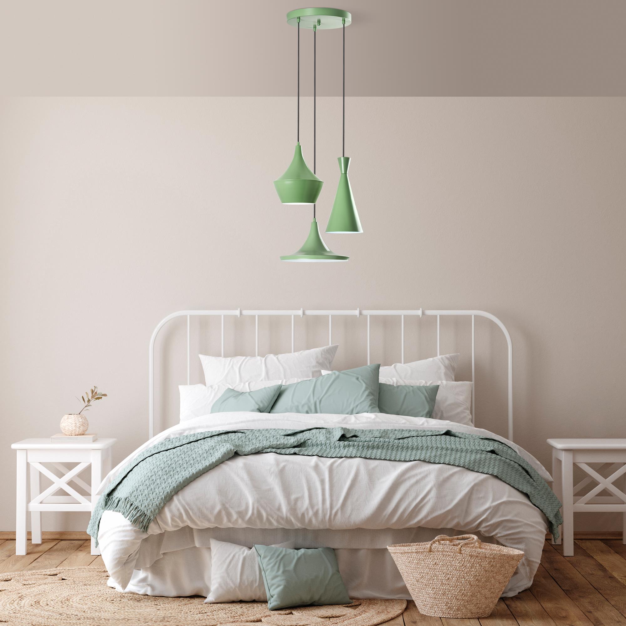 TOM-3556-MINTGREEN, METAL SIVAMA 3'LÜ TEPSİ SARKIT