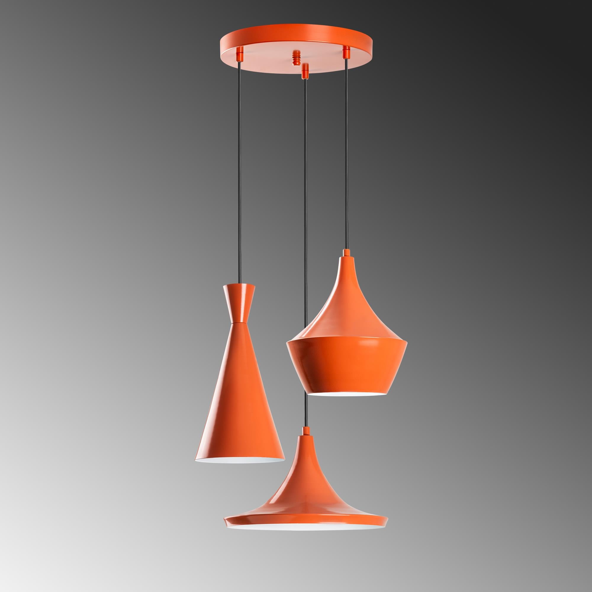 TOM-3556-ORANGE, METAL SIVAMA 3'LÜ TEPSİ SARKIT