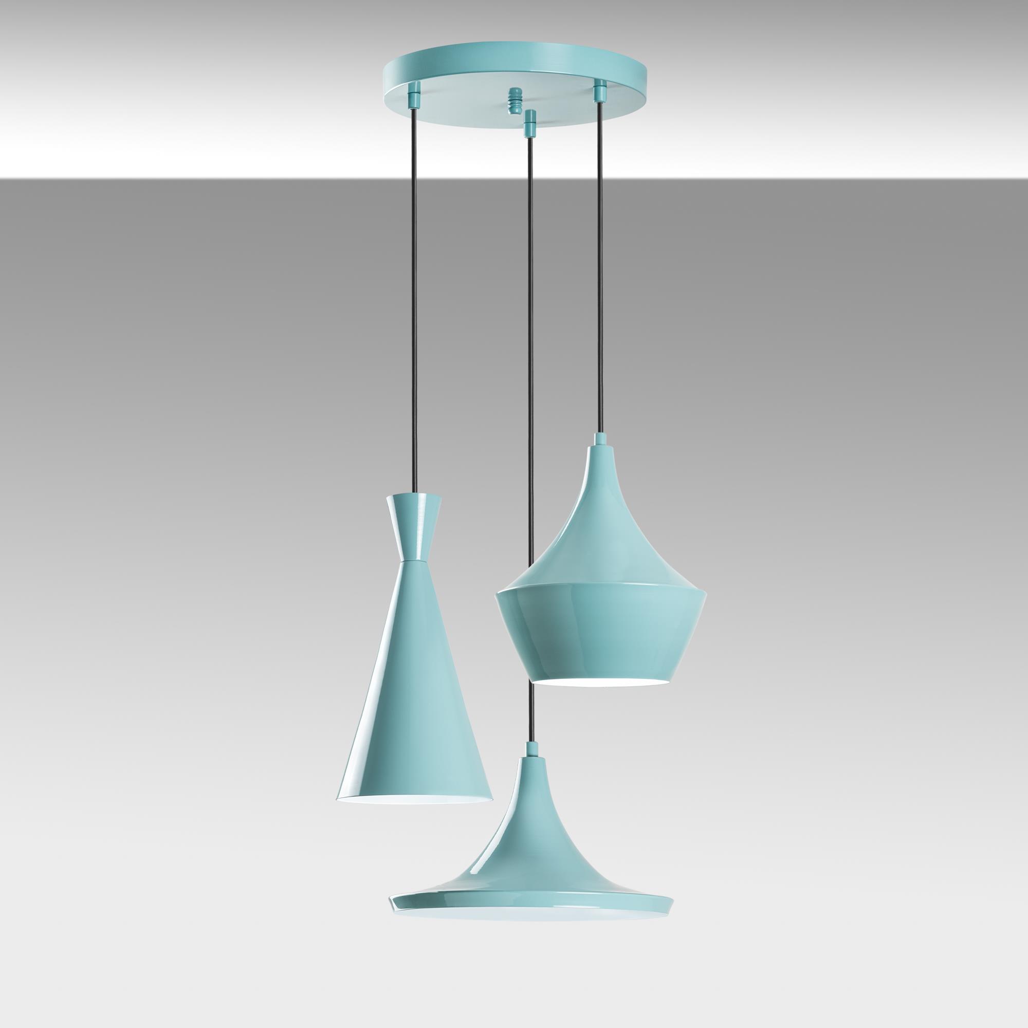 TOM-3556-TURQUOISE, METAL SIVAMA 3'LÜ TEPSİ SARKIT