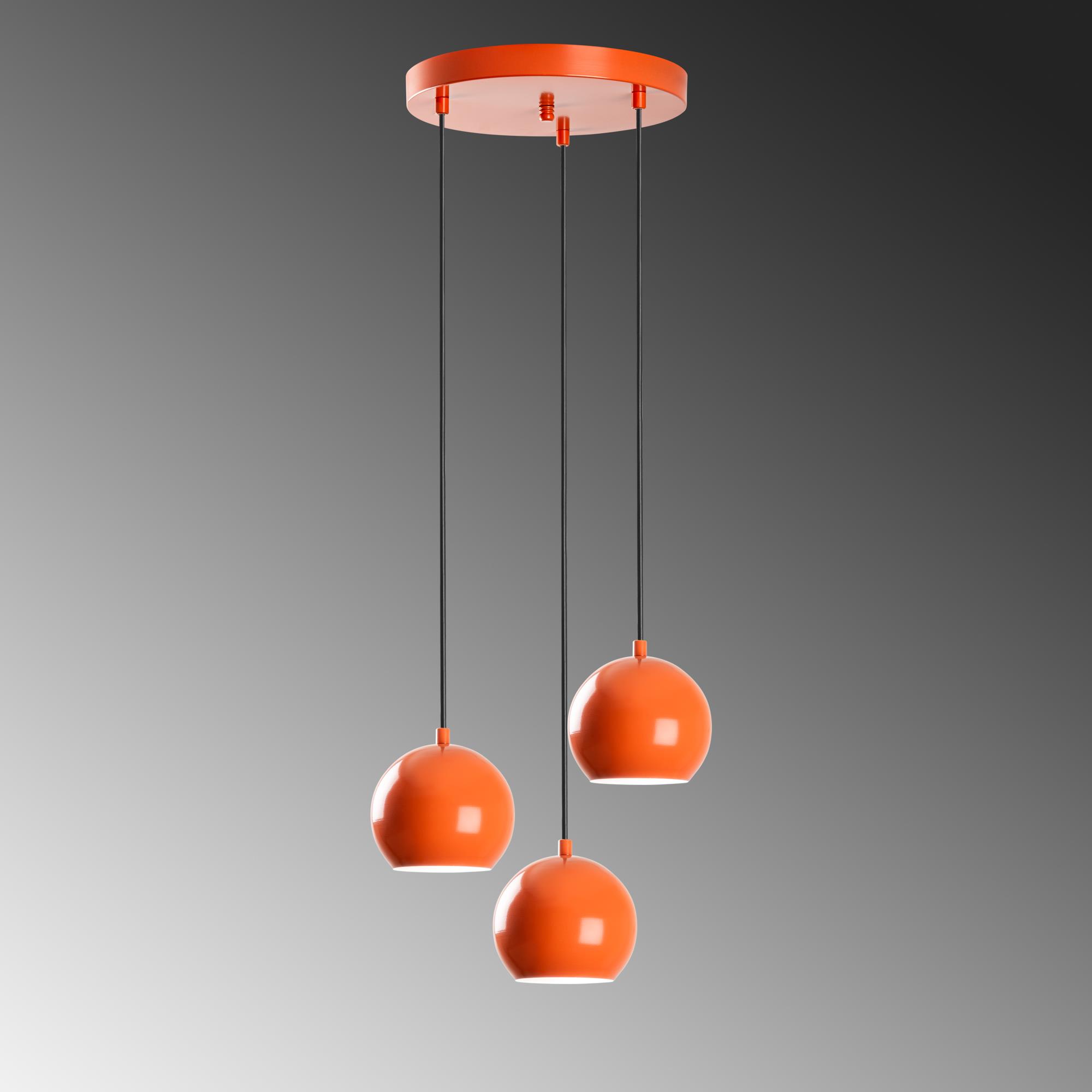 TOP-15-241-1-ORANGE, METAL SIVAMA 3'LÜ TEPSİ SARKIT