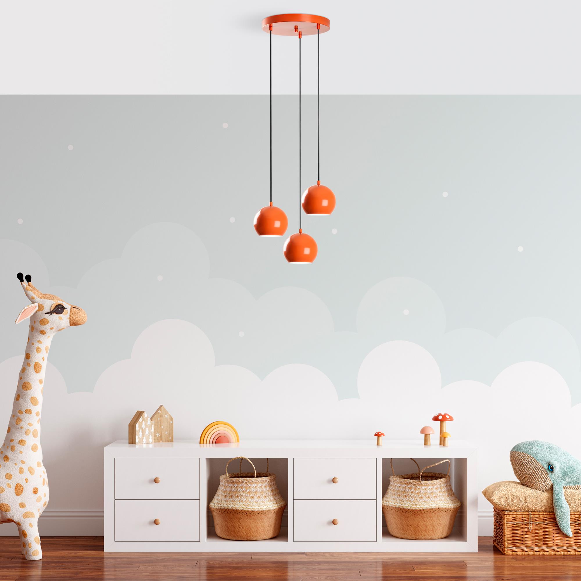 TOP-15-241-1-ORANGE, METAL SIVAMA 3'LÜ TEPSİ SARKIT