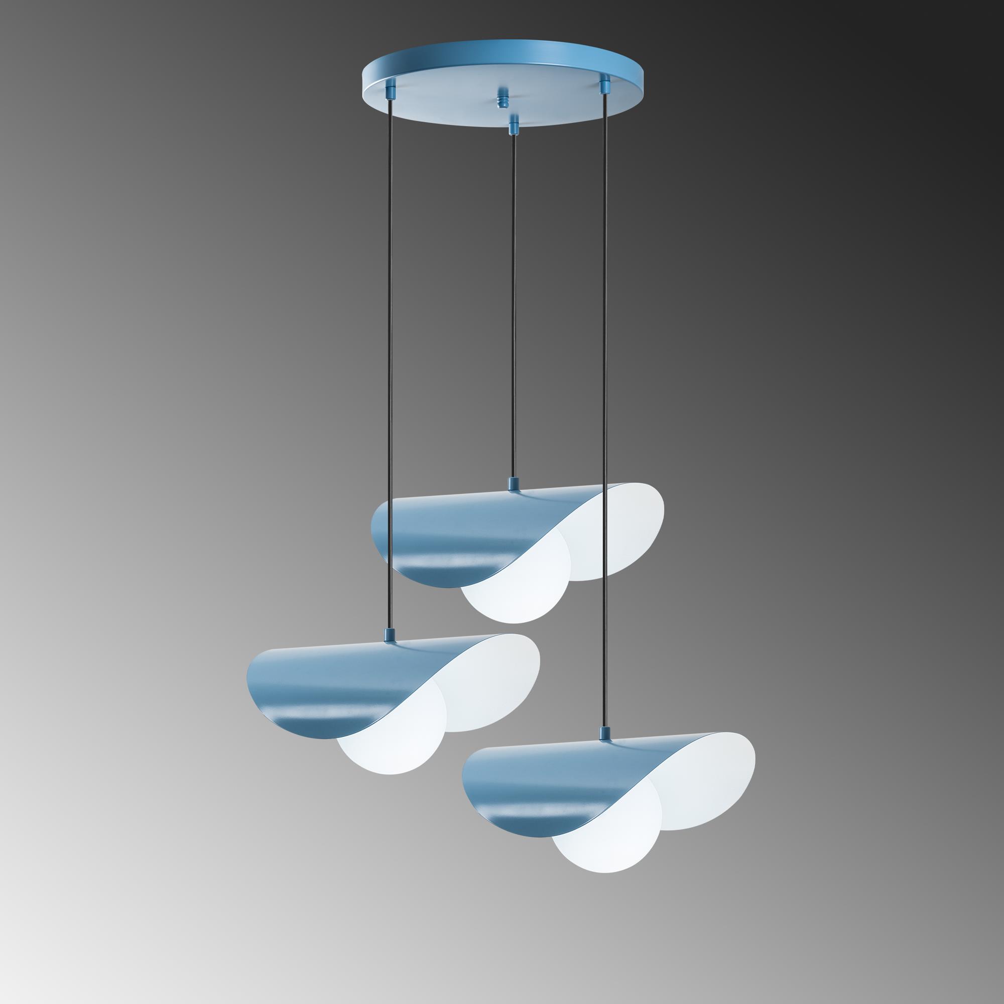 VATOZ-NUS-6141-LIGHTBLUE, CAMLI 3'LÜ TEPSİ SARKIT