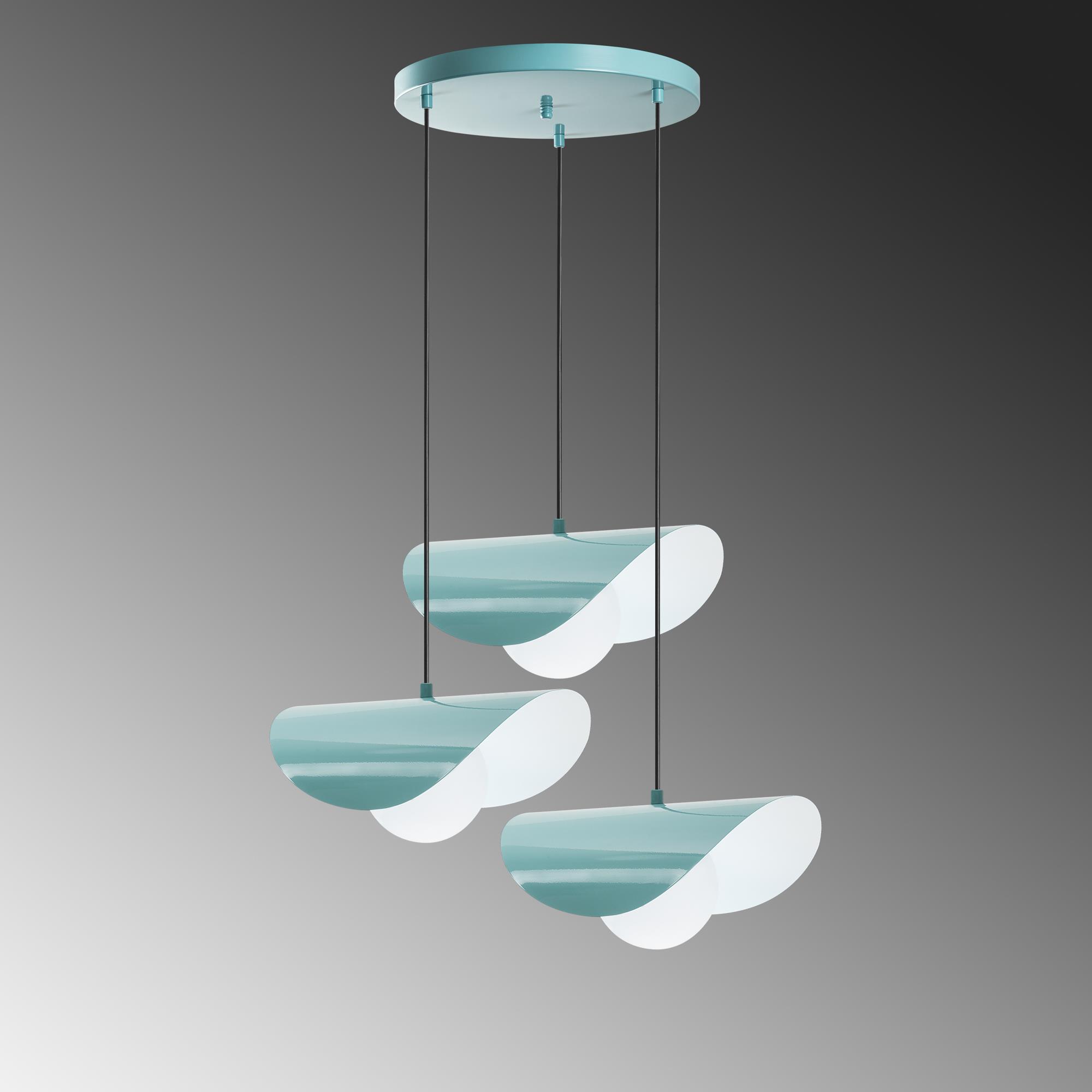 VATOZ-NUS-6141-TURQUOISE, CAMLI 3'LÜ TEPSİ SARKIT