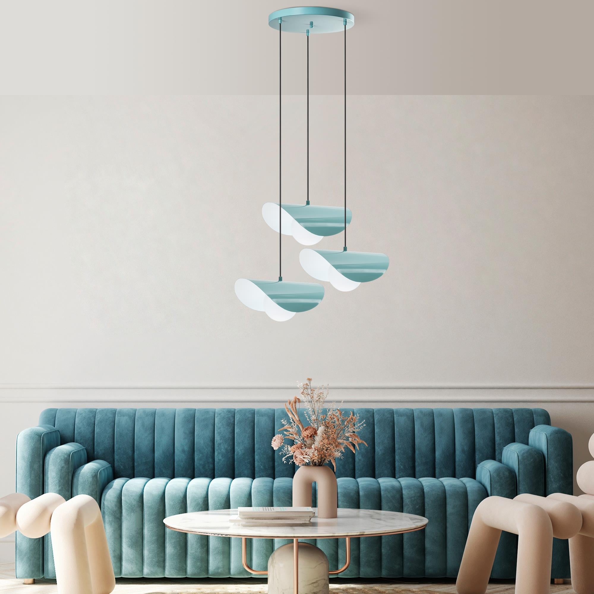VATOZ-NUS-6141-TURQUOISE, CAMLI 3'LÜ TEPSİ SARKIT