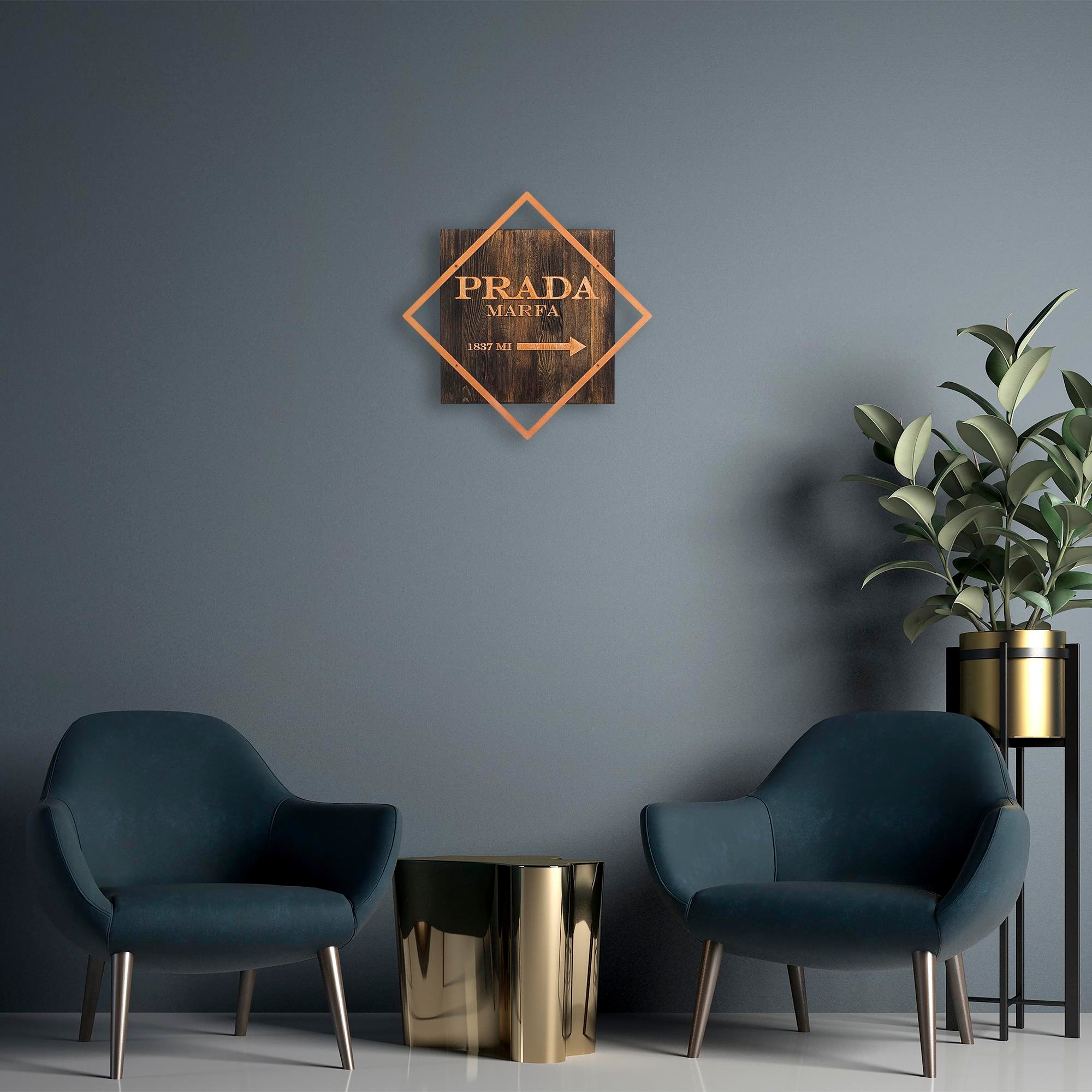 WT-018-COPPER METAL AHŞAP DUVAR PANOLARI