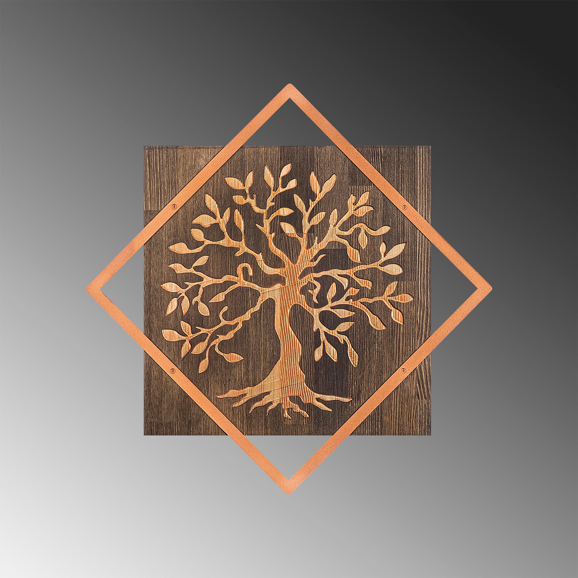WT-024-COPPER METAL AHŞAP DUVAR PANOLARI