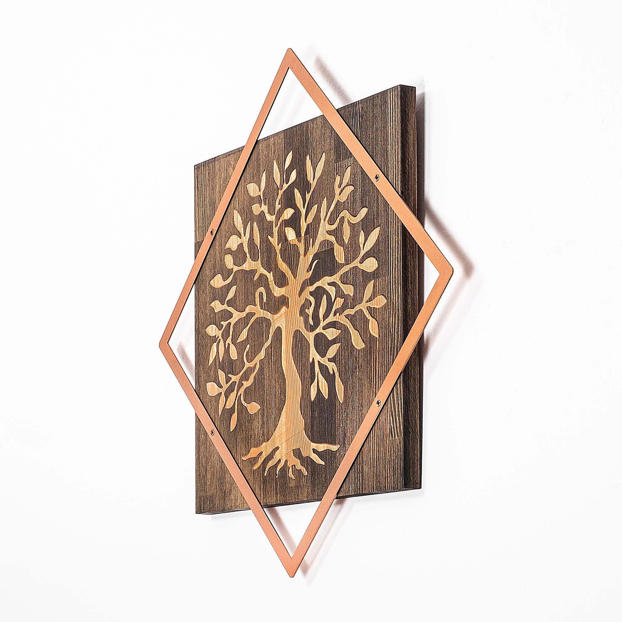 WT-024-COPPER METAL AHŞAP DUVAR PANOLARI