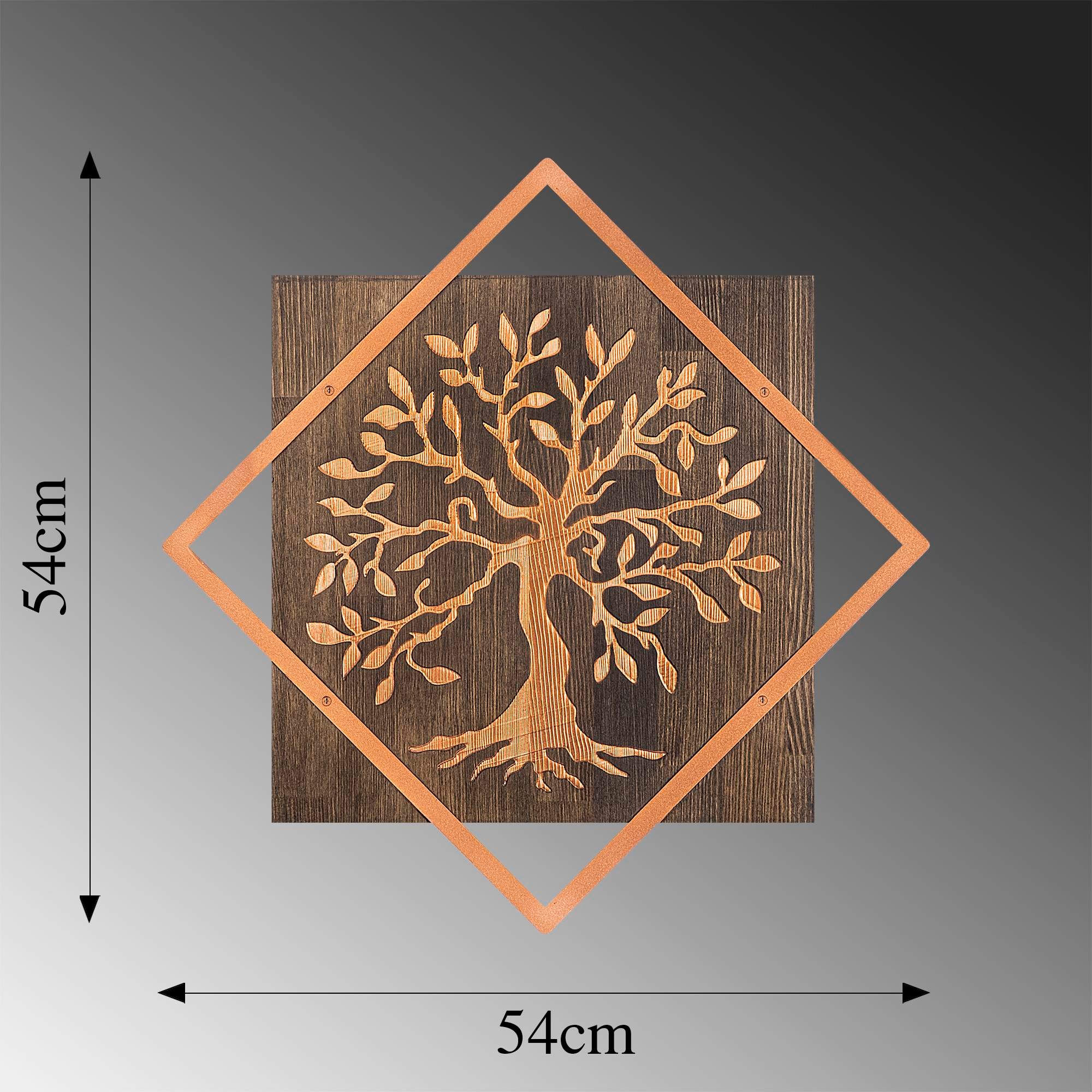 WT-024-COPPER METAL AHŞAP DUVAR PANOLARI