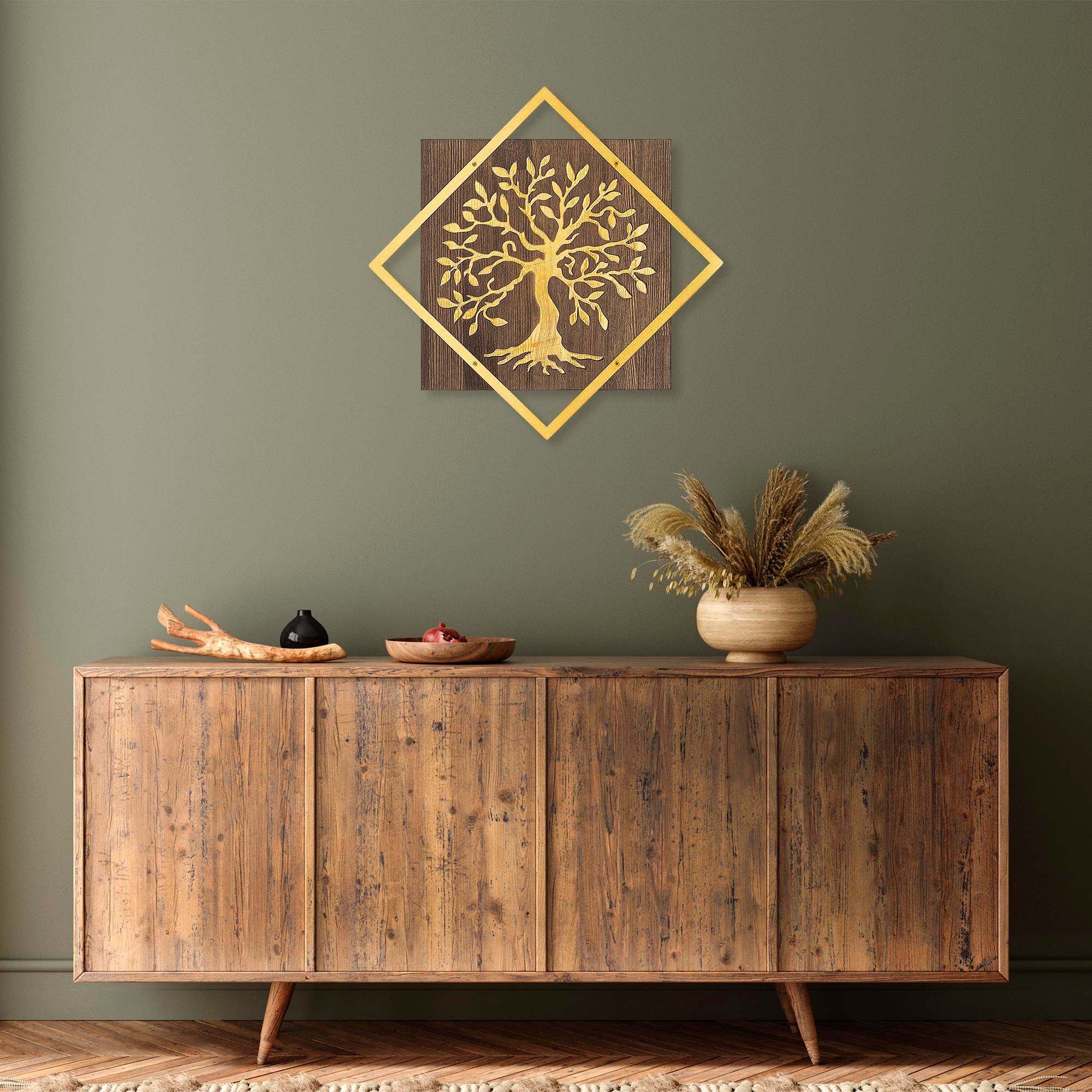 WT-024-GOLD METAL AHŞAP DUVAR PANOLARI
