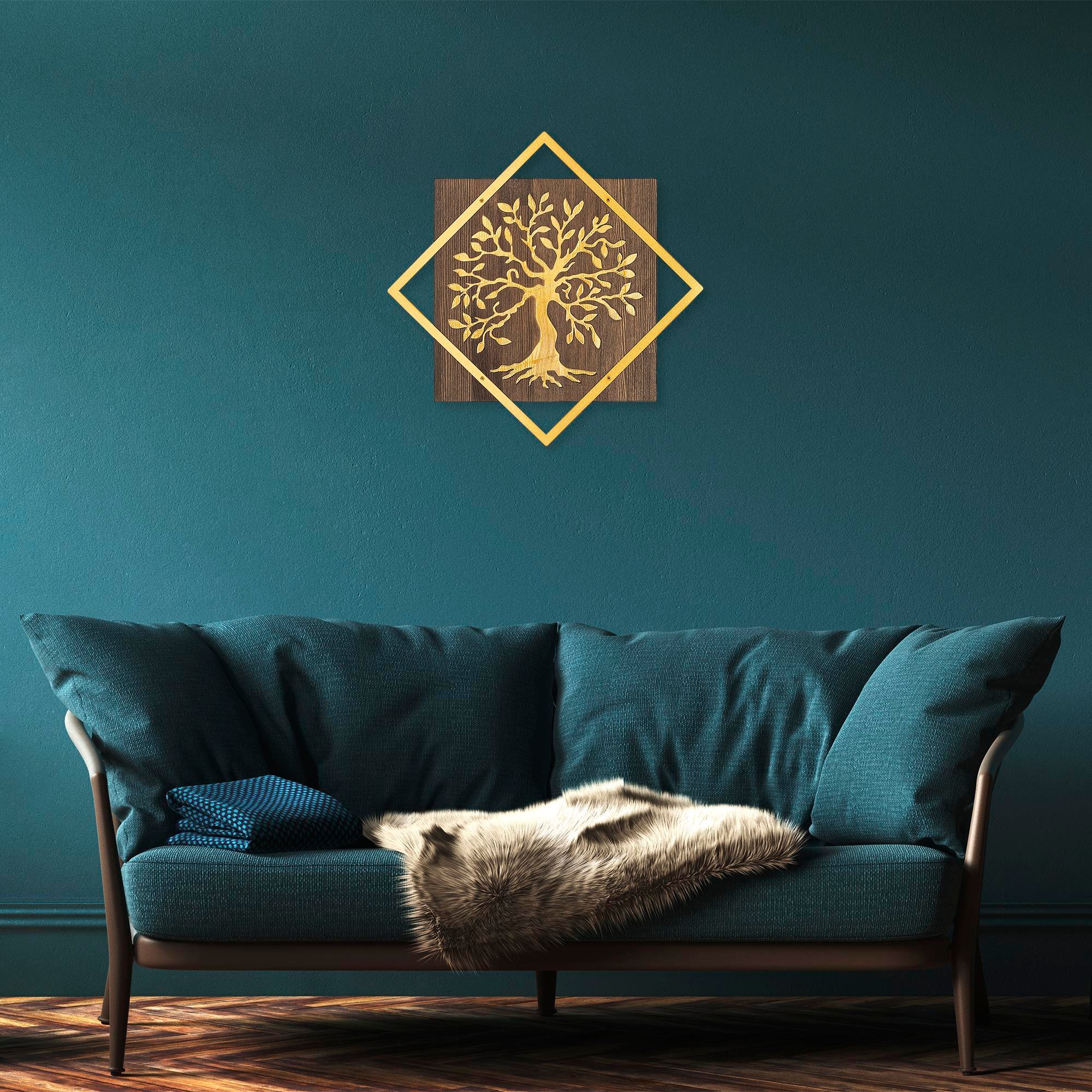 WT-024-GOLD METAL AHŞAP DUVAR PANOLARI