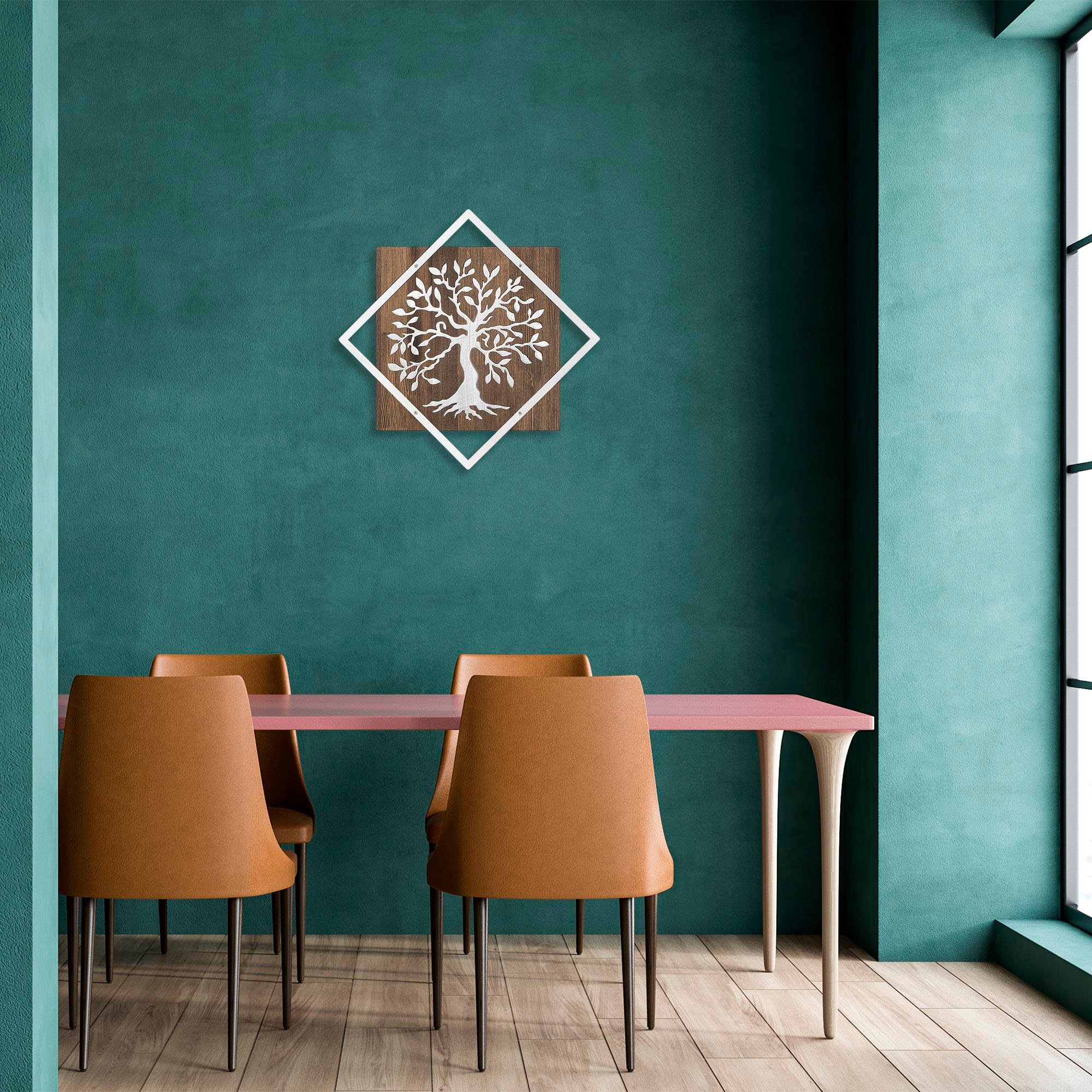 WT-024-SILVER METAL AHŞAP DUVAR PANOLARI