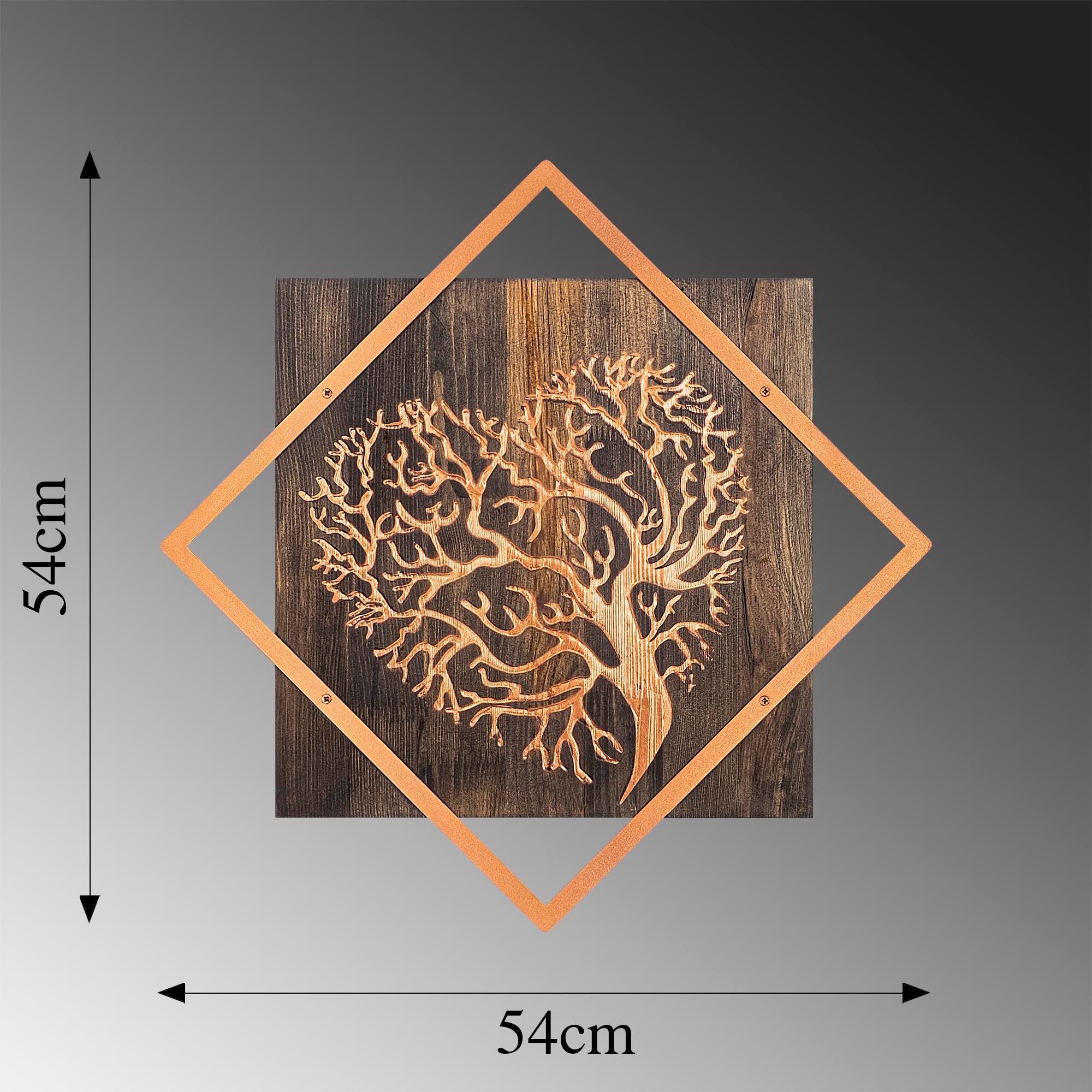 WT-025-COPPER METAL AHŞAP DUVAR PANOLARI