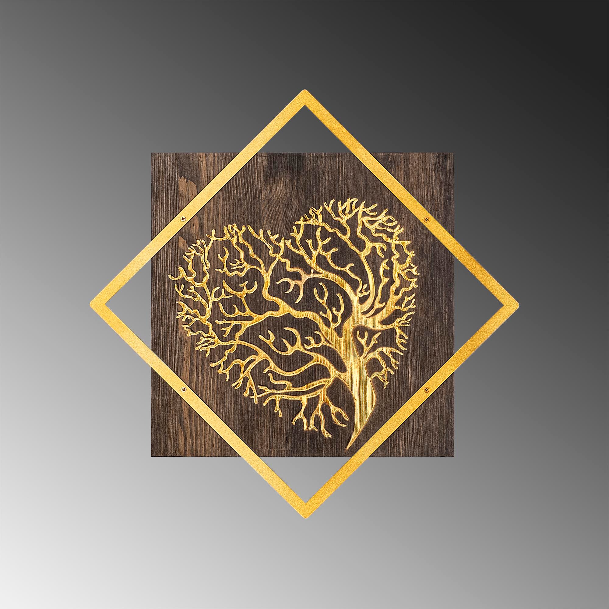 WT-025-GOLD METAL AHŞAP DUVAR PANOLARI