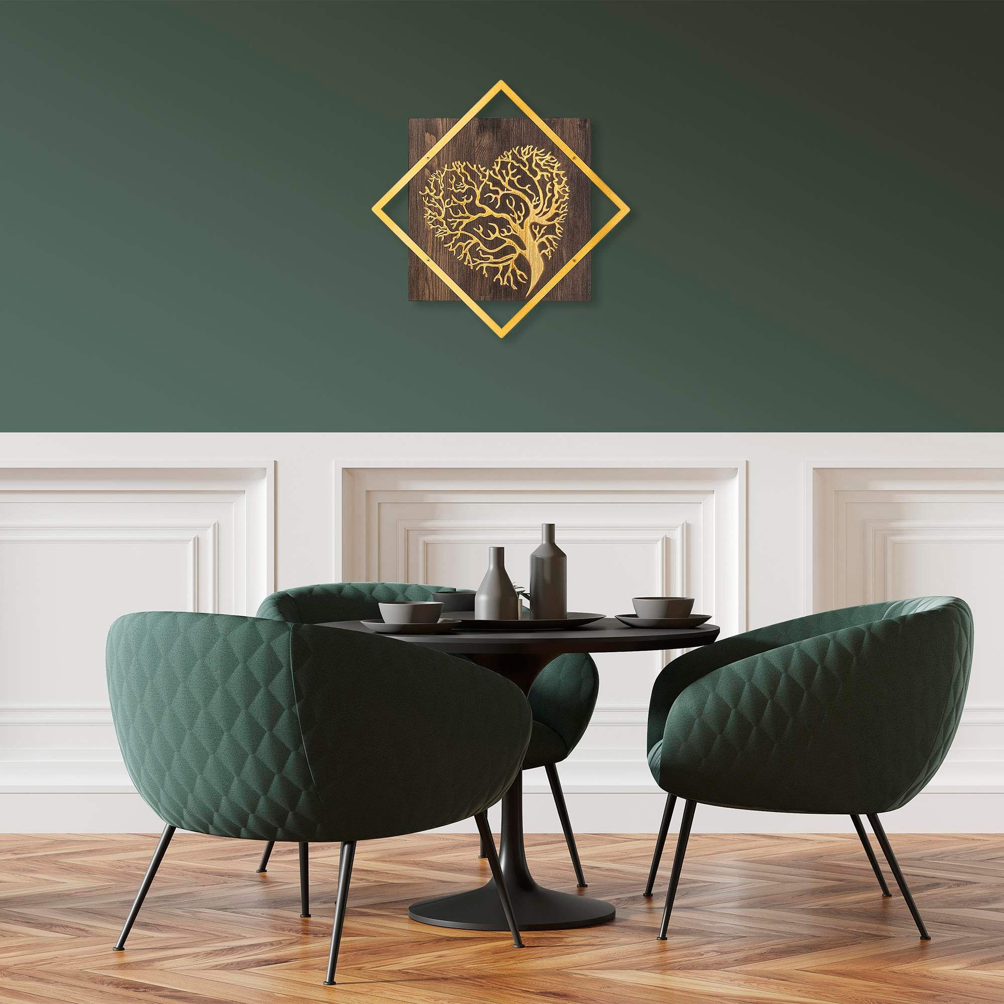 WT-025-GOLD METAL AHŞAP DUVAR PANOLARI