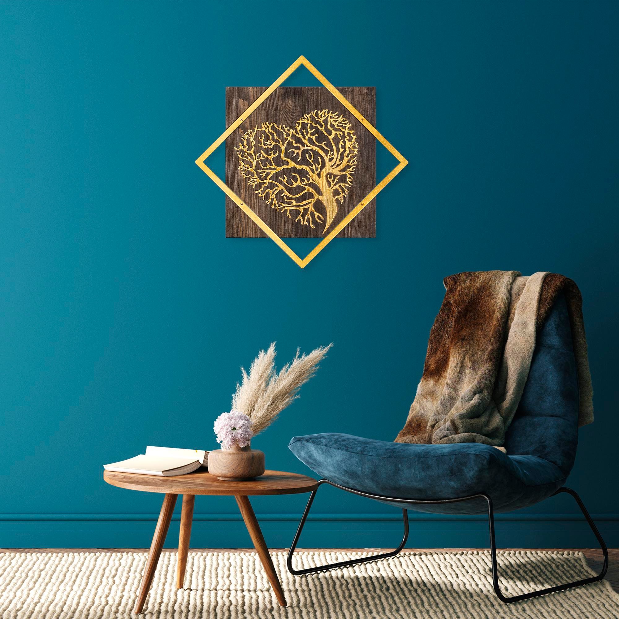 WT-025-GOLD METAL AHŞAP DUVAR PANOLARI