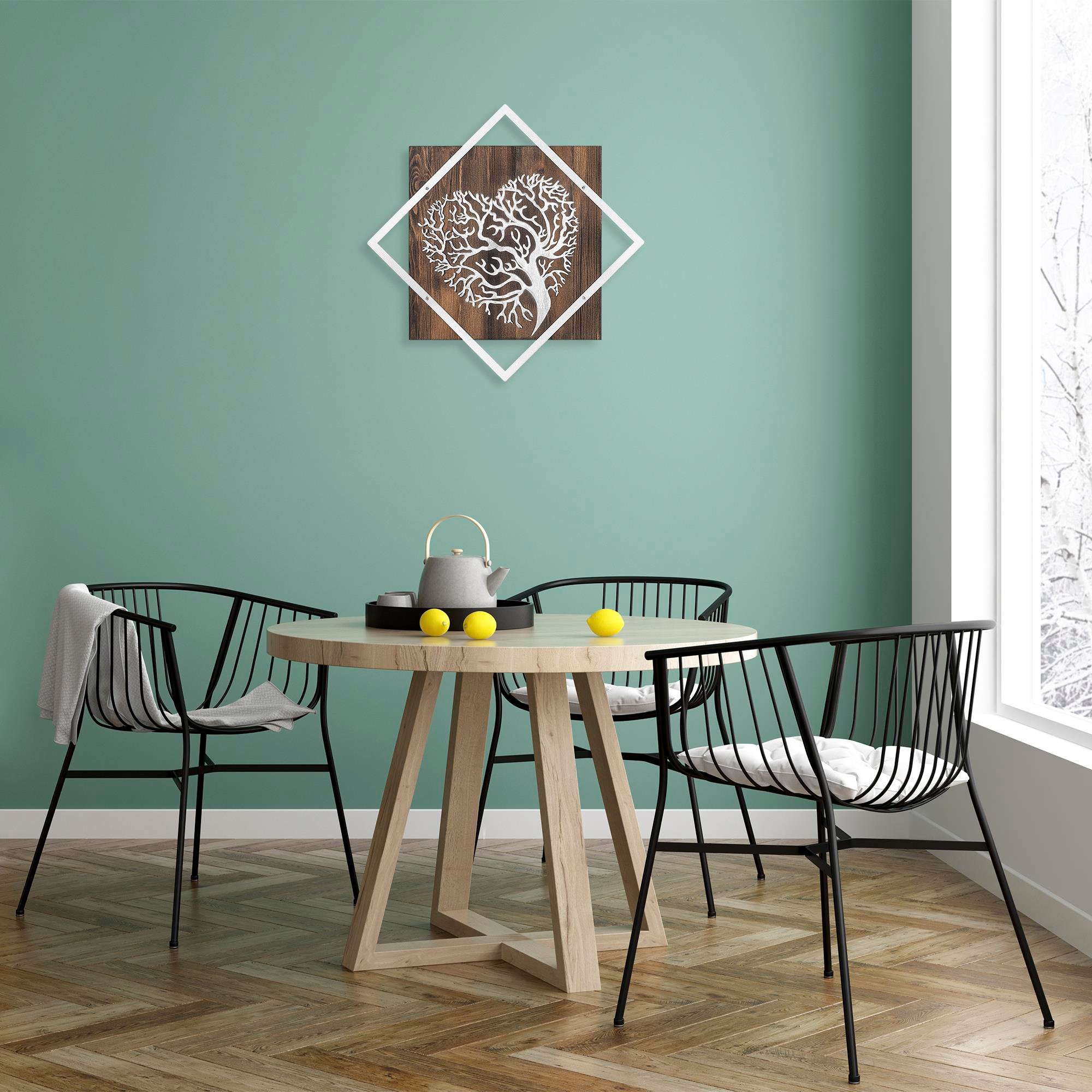 WT-025-SILVER METAL AHŞAP DUVAR PANOLARI