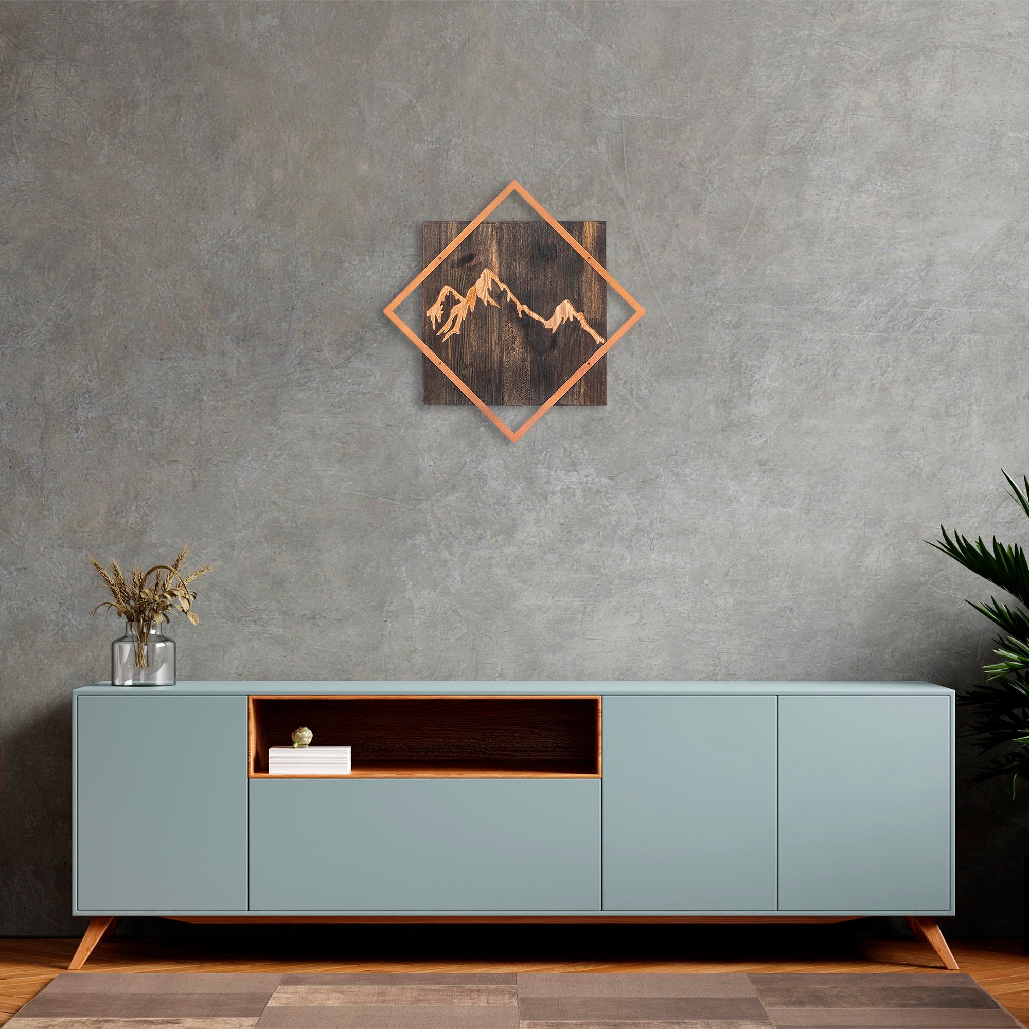 WT-029-COPPER METAL AHŞAP DUVAR PANOLARI