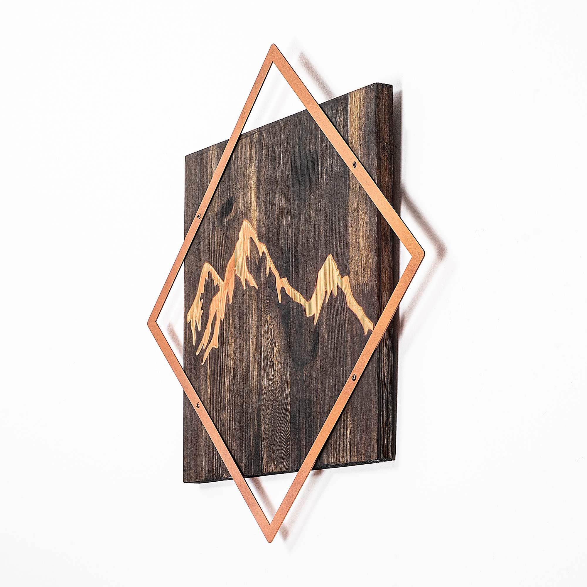 WT-029-COPPER METAL AHŞAP DUVAR PANOLARI