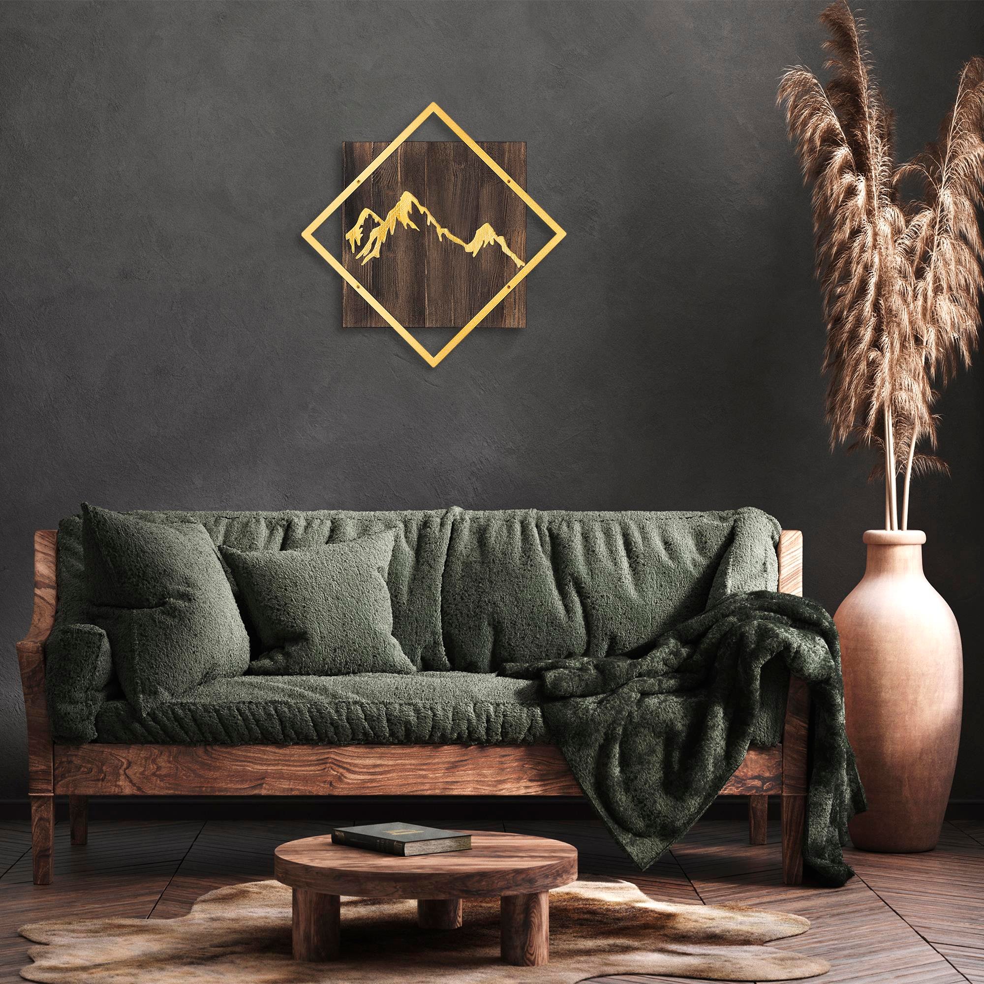 WT-029-GOLD METAL AHŞAP DUVAR PANOLARI