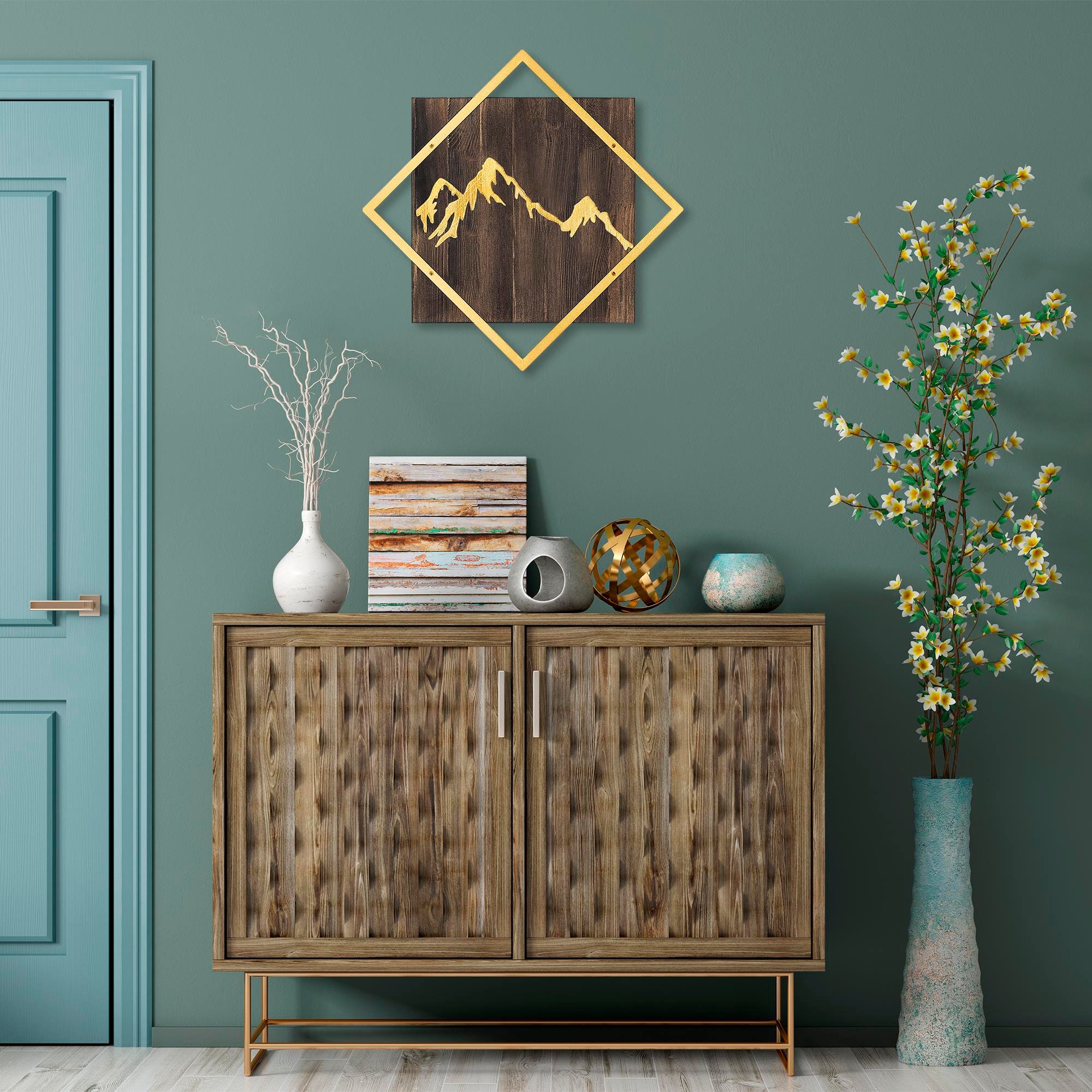 WT-029-GOLD METAL AHŞAP DUVAR PANOLARI