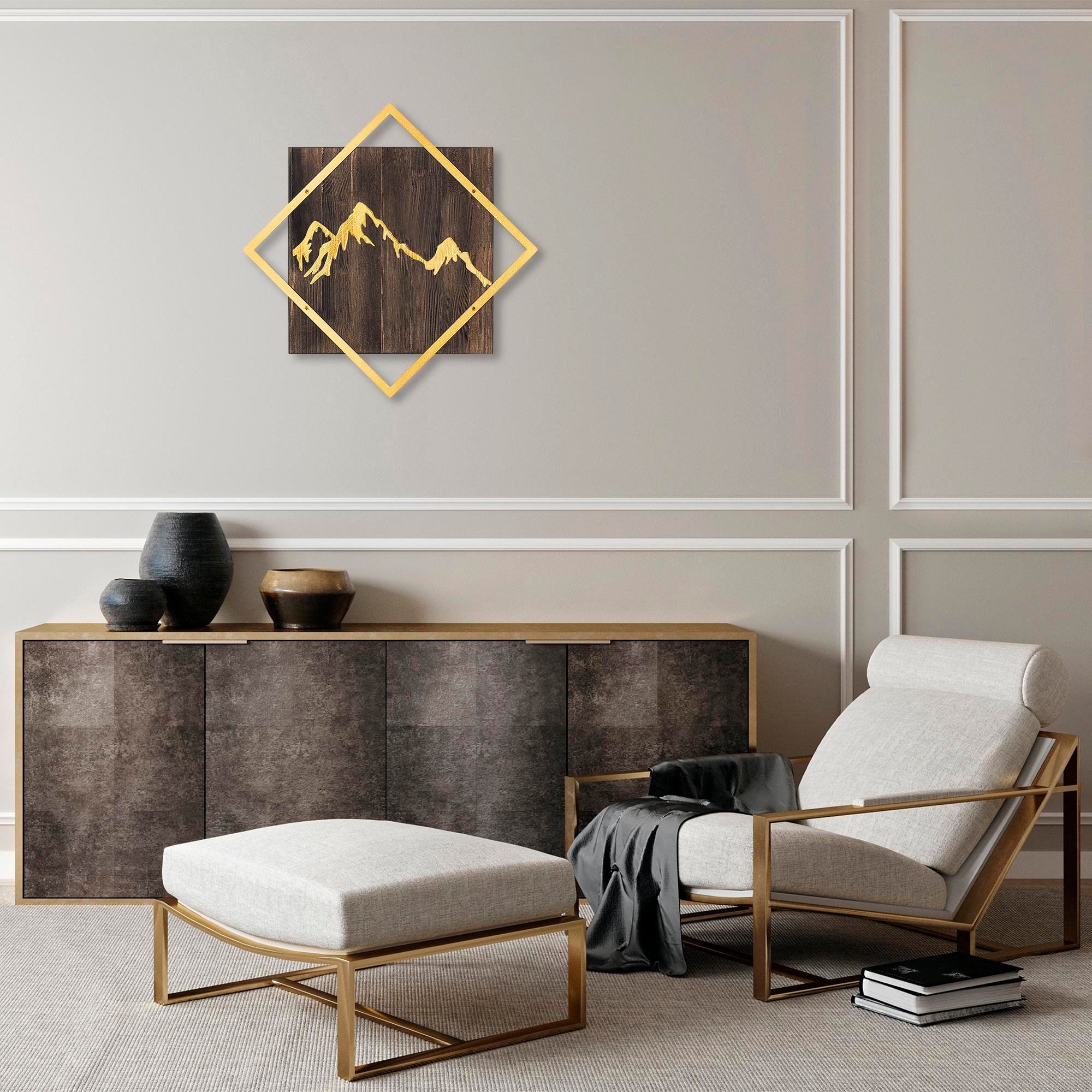 WT-029-GOLD METAL AHŞAP DUVAR PANOLARI