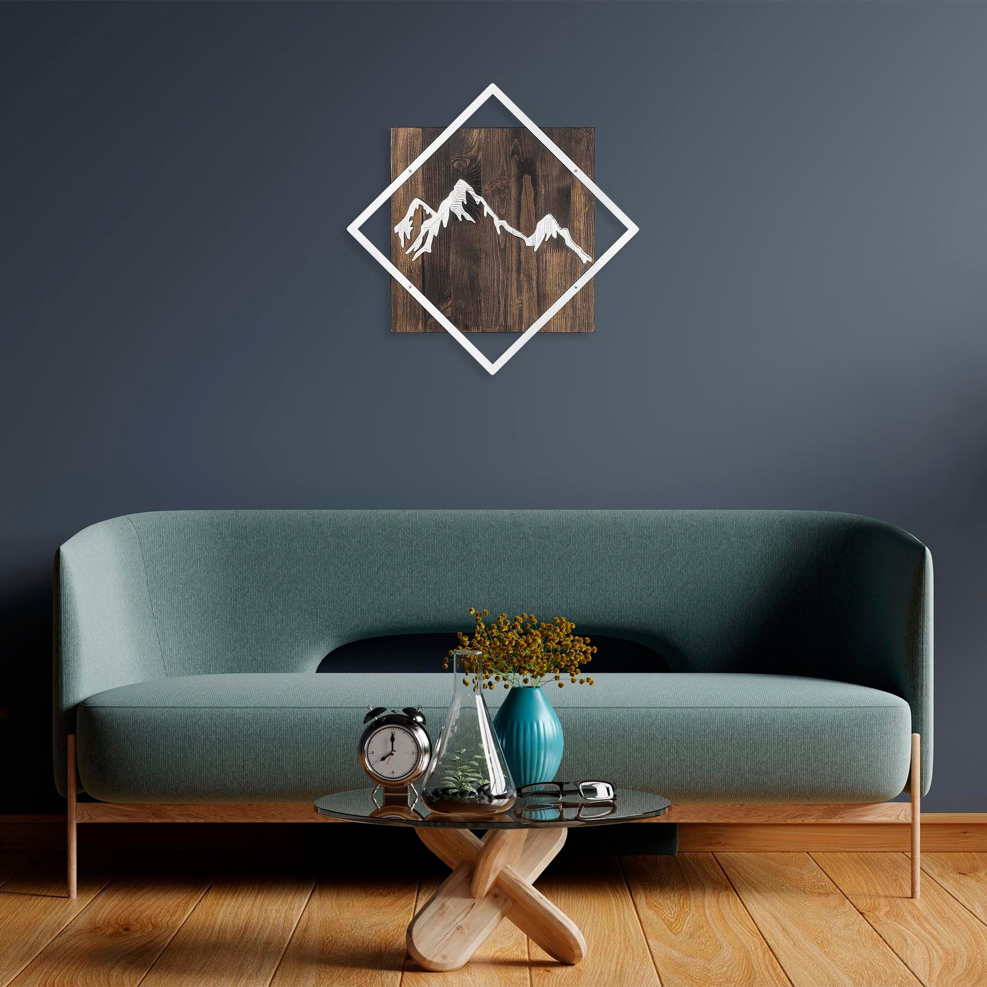 WT-029-SILVER METAL AHŞAP DUVAR PANOLARI