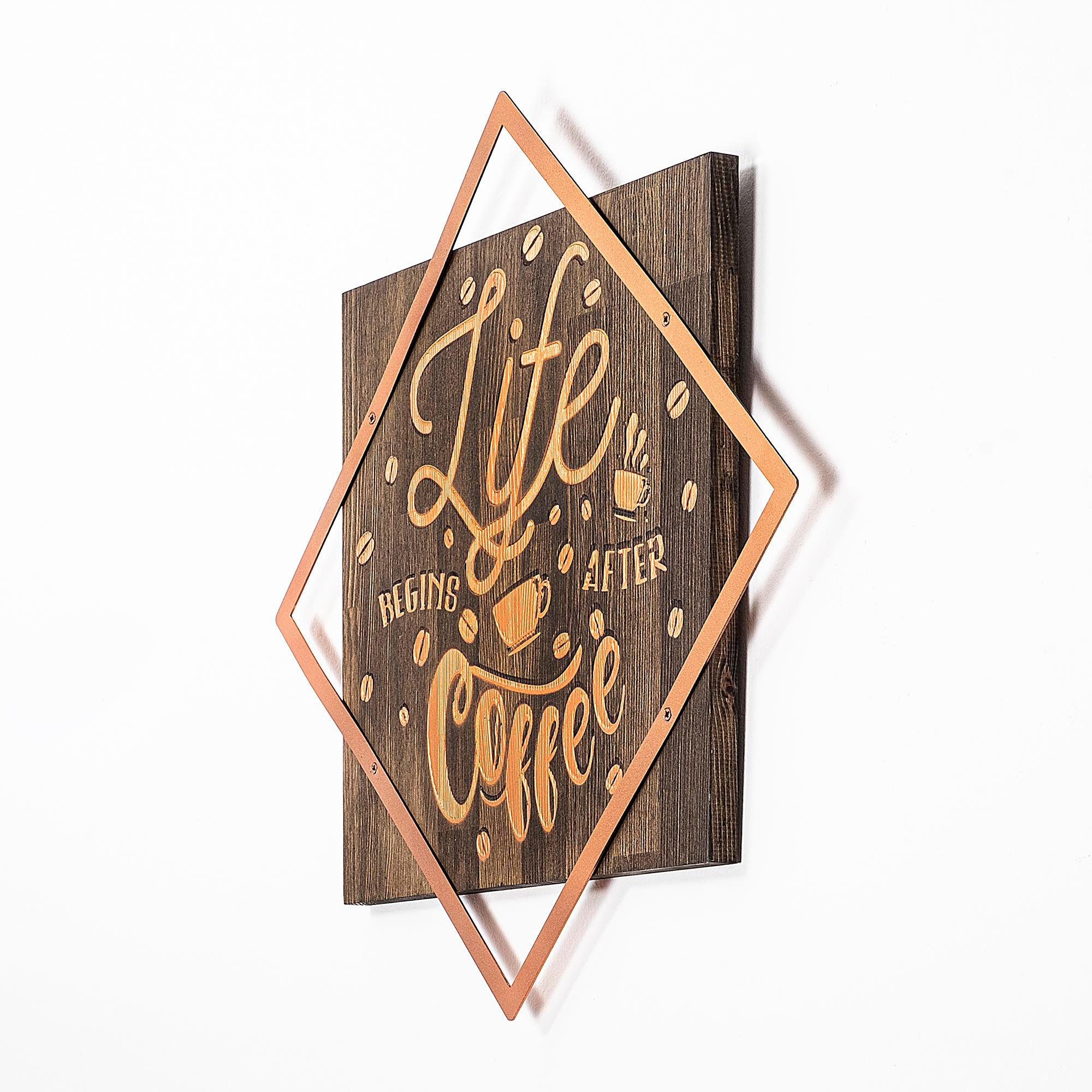 WT-037-COPPER METAL AHŞAP DUVAR PANOLARI
